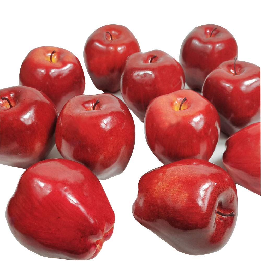 12Pcs Artificial Fake Simulation Dark Red Apples - Realistic Home Kitchen Decor, Party Photography Props, Wedding Table Centerpiece Decoration - Perfect for DIY Crafts, Table Settings, and Themed Events