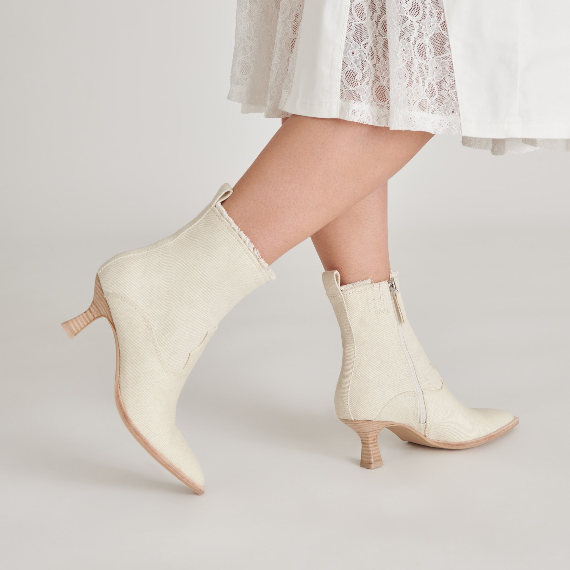 Austin Boots Ivory Denim - Stylish Western Cowboy Boots for Women | Comfortable & Durable for Casual Wear, Country Music Festivals, and Night Out