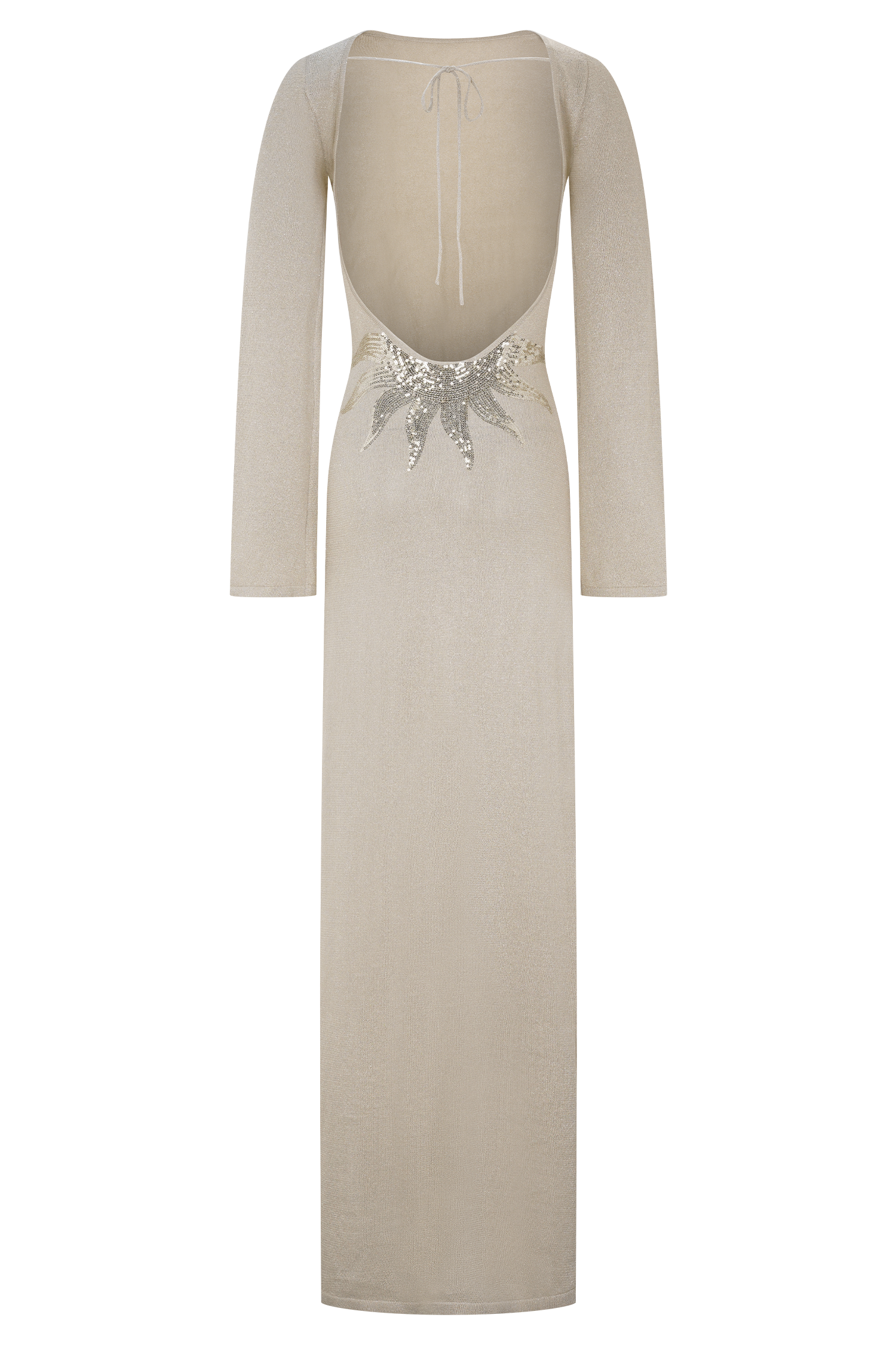 Atticus Knit Maxi Dress with Sequin Gold - Elegant Women's Party Dress for Evening Events, Weddings & Special Occasions