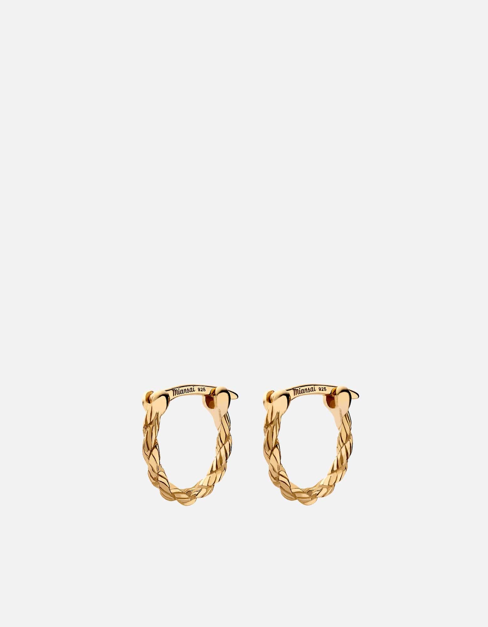 Elegant Slim Rope Huggie Earrings in Gold Vermeil - Perfect for Everyday Wear & Special Occasions