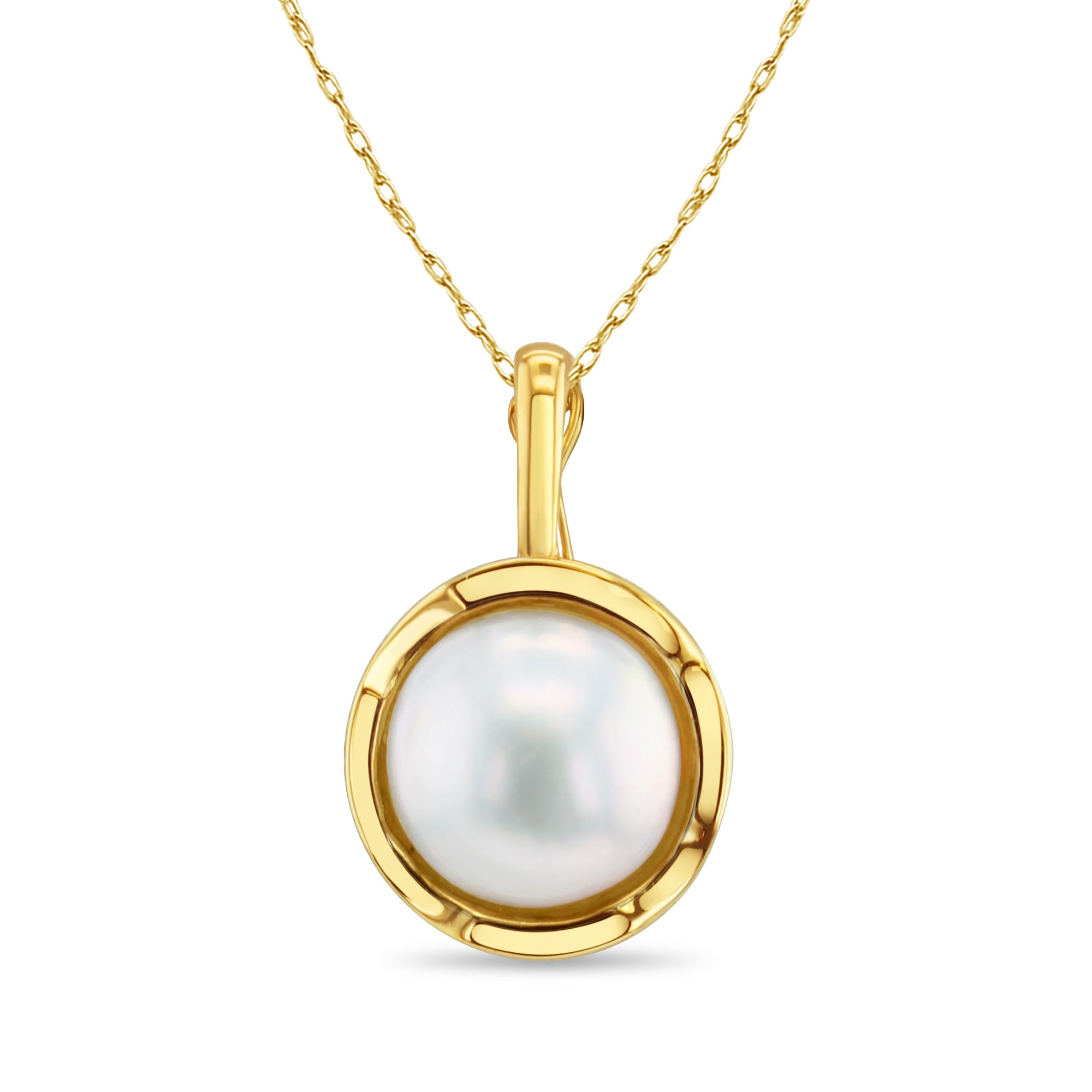 Elegant Mabe Pearl Necklace with Up & Down Polished Bezel - Perfect for Weddings, Parties & Special Occasions
