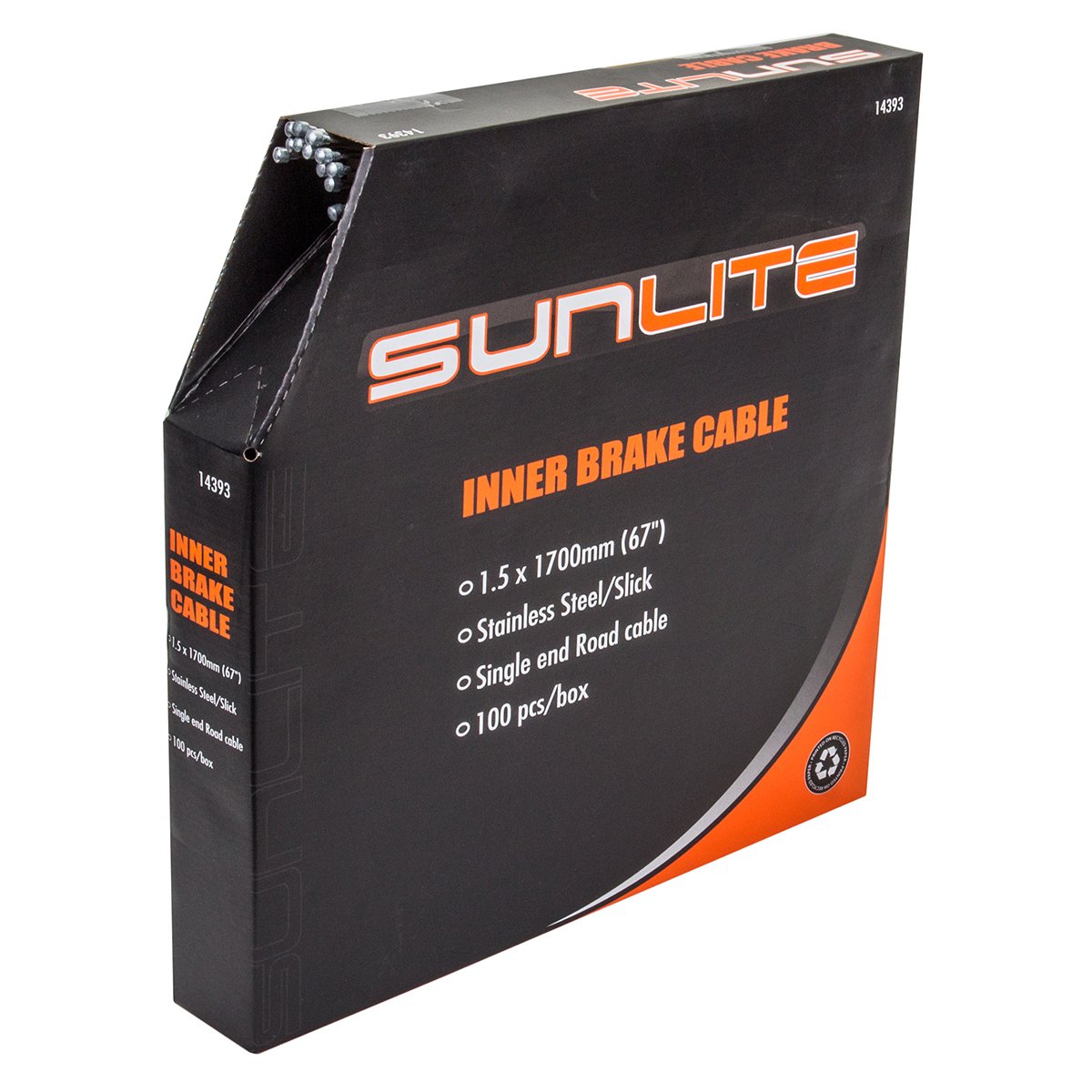 Sunlite Bulk Box of 100 Brake Cables - High Quality Bicycle Brake Cables for Mountain Bikes, Road Bikes & BMX - Perfect for Bike Repair Shops & DIY Maintenance