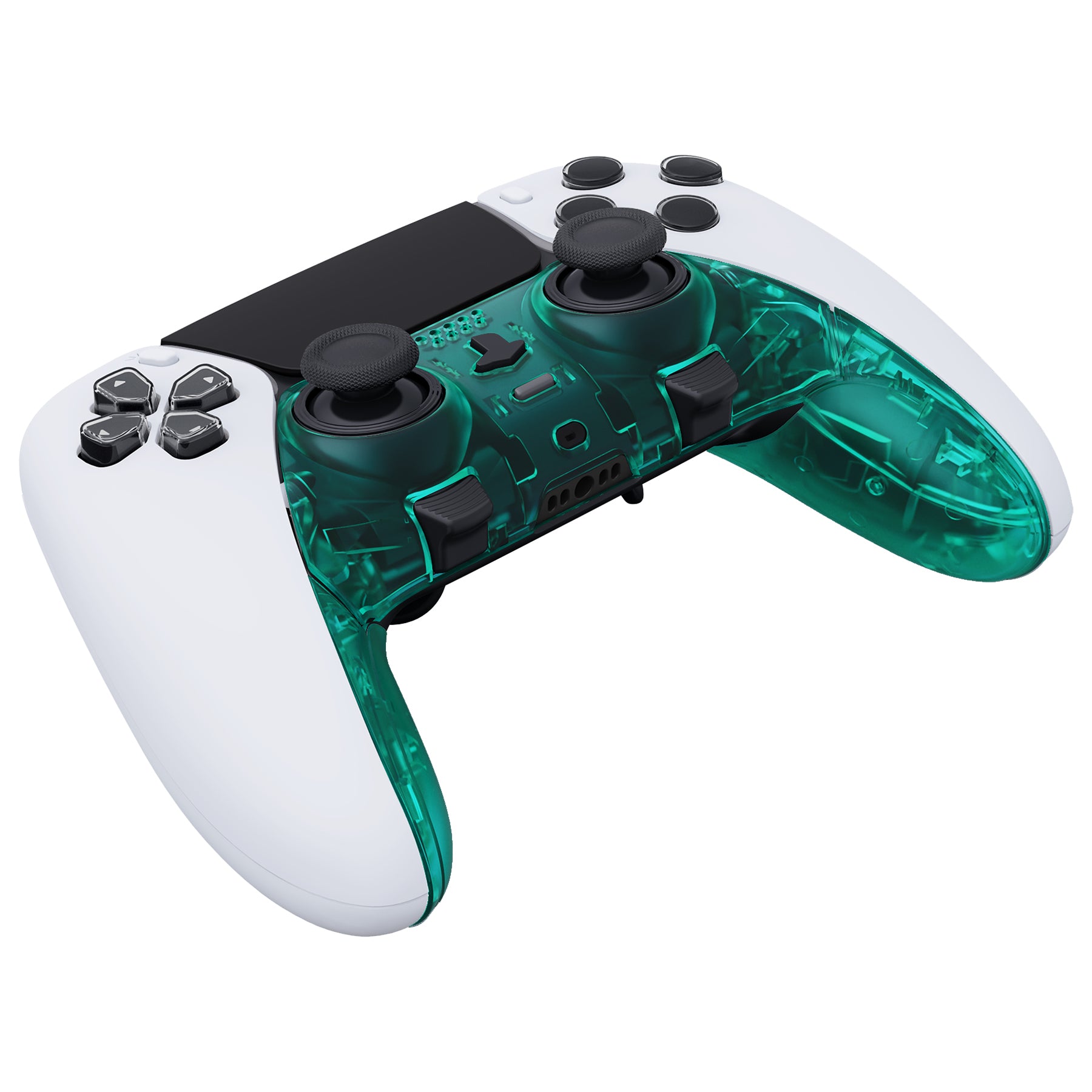 eXtremeRate Emerald Green PS5 Edge Controller Shell - DIY Replacement Front & Back Cover with Custom Plates | Gaming Accessories for Enhanced Style & Protection