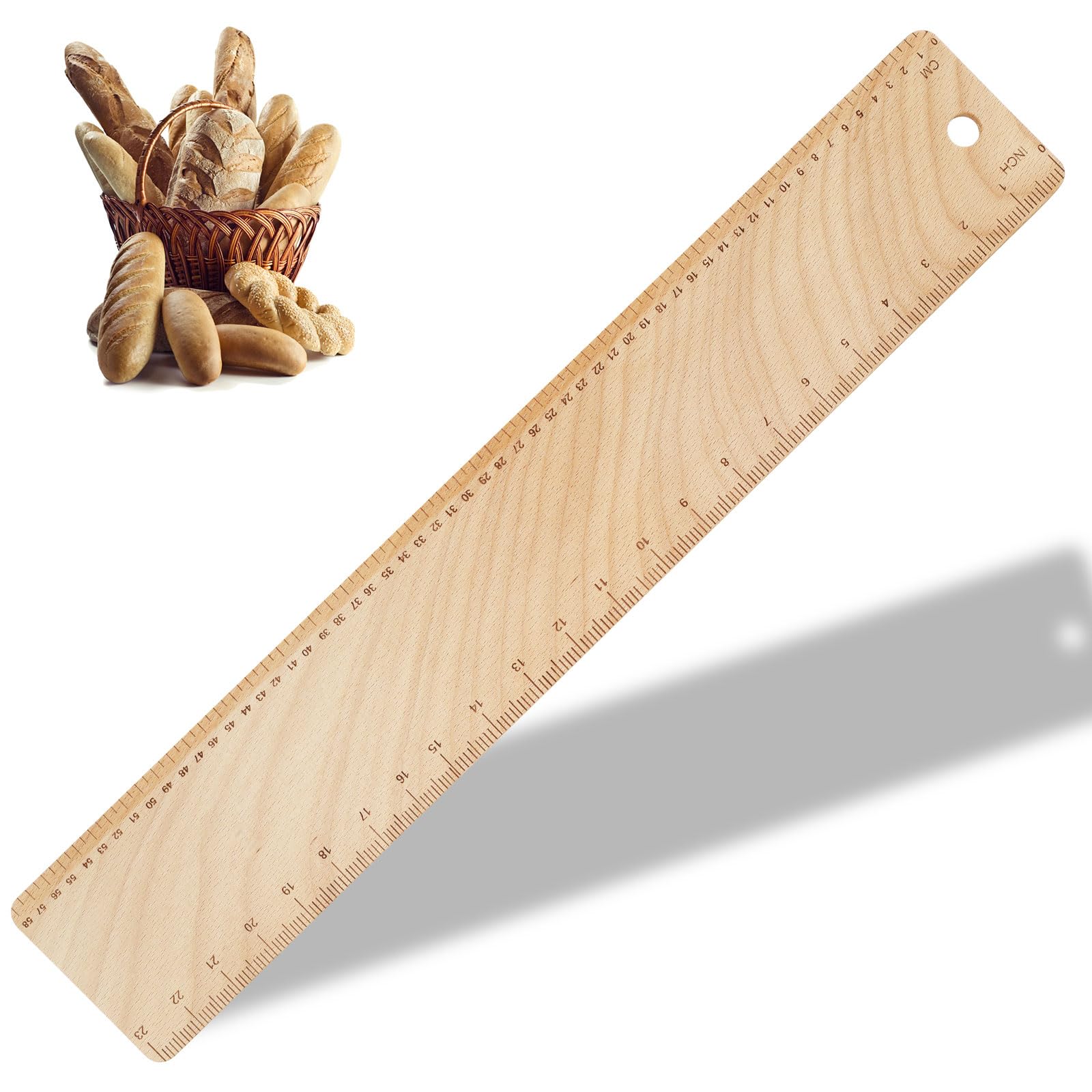 Premium Beech Wood French Bread Transfer Peel - 22.83x3.94x0.2in Rustic Baking Tool for Artisan Bread, Pizza & Pastries - Perfect for Home Bakers & Professional Kitchens