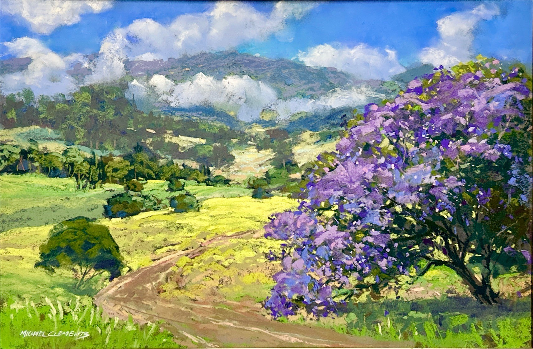 Original Pastel Painting 'Upcountry Splendor' by Michael Clements - 18x12 Wall Art for Living Room, Bedroom & Office Decor