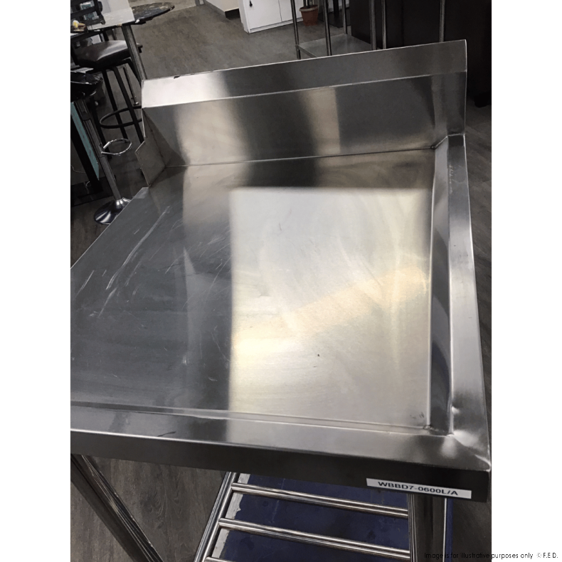 2NDs: Modular Stainless Steel Dishwasher Workbench with Left Outlet - Model Wbbd7 0600L/A VIC432 | Commercial Kitchen & Restaurant Dishwashing Station