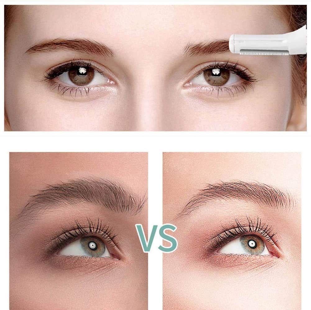 Painless Electric Eyebrow Trimmer for Women - Cordless Facial Hair Remover for Eyebrows, Lips, Armpit & Bikini Area | Portable Rechargeable Lady Shaver | Perfect for Travel, Home Use & Salon Grooming