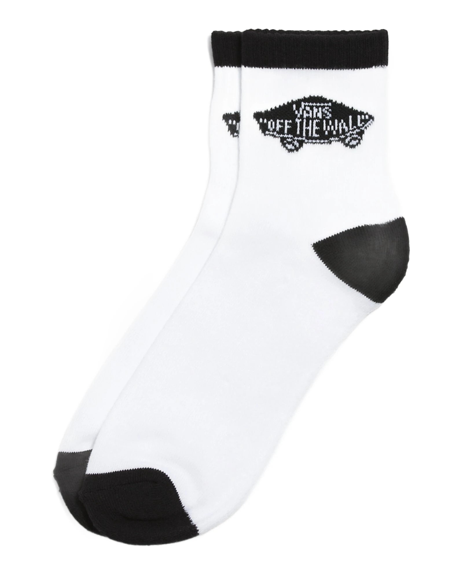 VANS Art Half Crew Socks White/Black - Unisex Ankle Socks for Men & Women - Comfortable Cotton Blend Casual Socks for Sneakers, Skateboarding & Everyday Wear