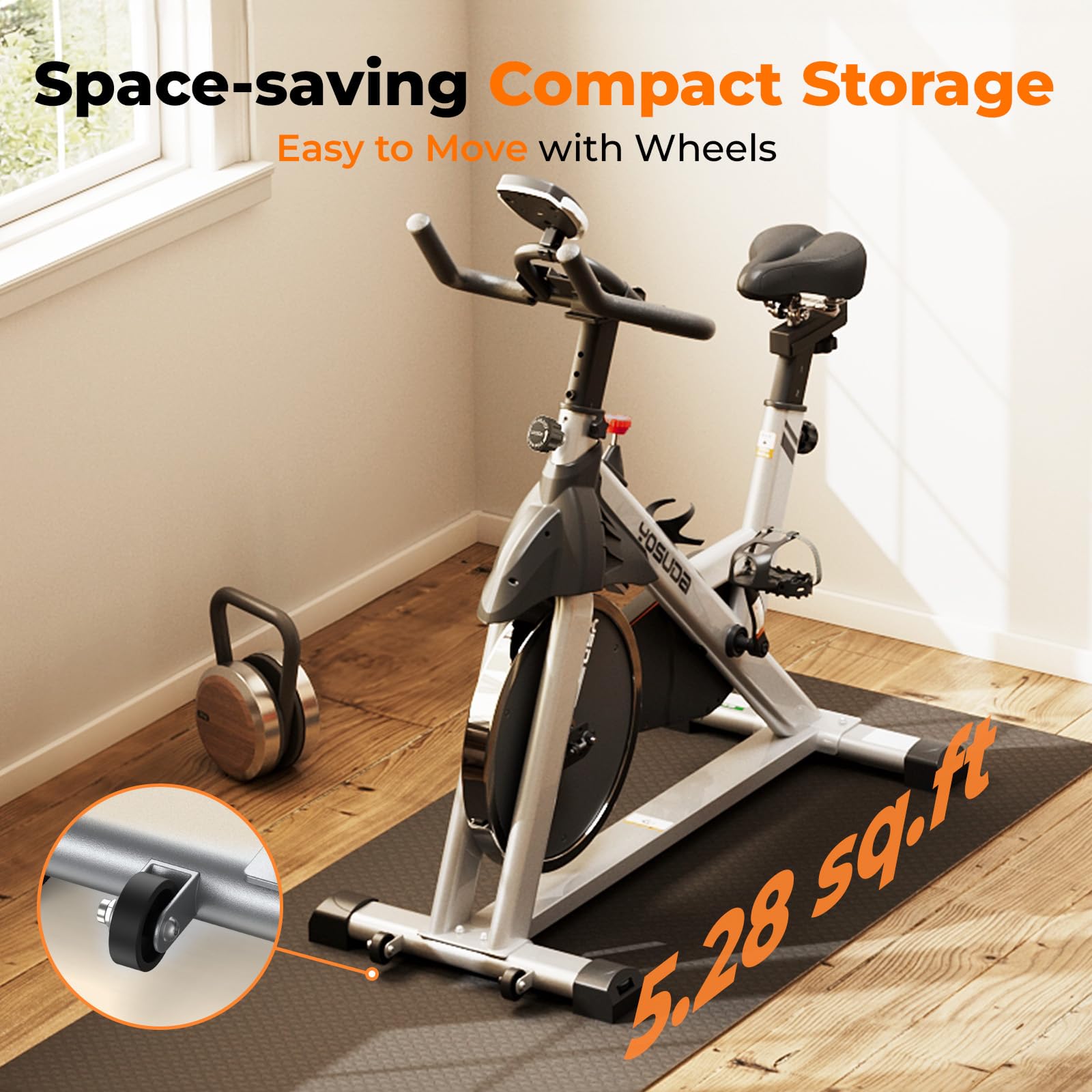 YOSUDA Magnetic Resistance Indoor Cycling Bike with Tablet Holder & Comfortable Seat Cushion - Quiet Brake System for Home Gym Workouts | Perfect for Cardio Training, Weight Loss & Apartment Fitness