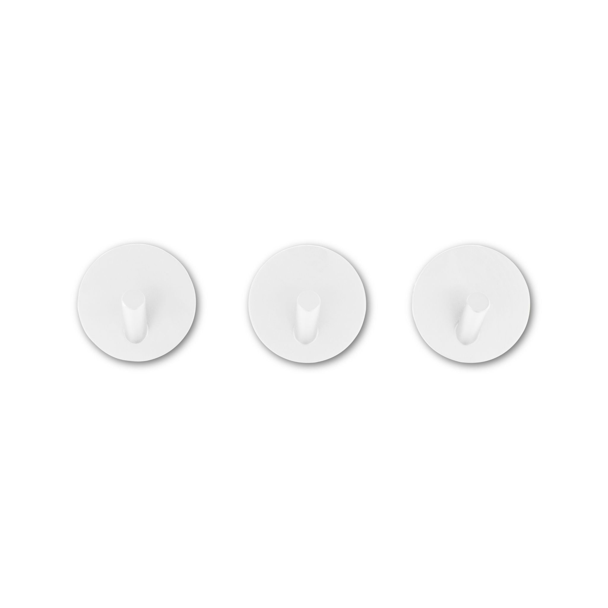 DESIGNSTUFF Self Adhesive Stainless Steel Hooks - 3 Pack, White - Strong Wall Hooks for Hanging Towels, Keys, Hats & Home Organization