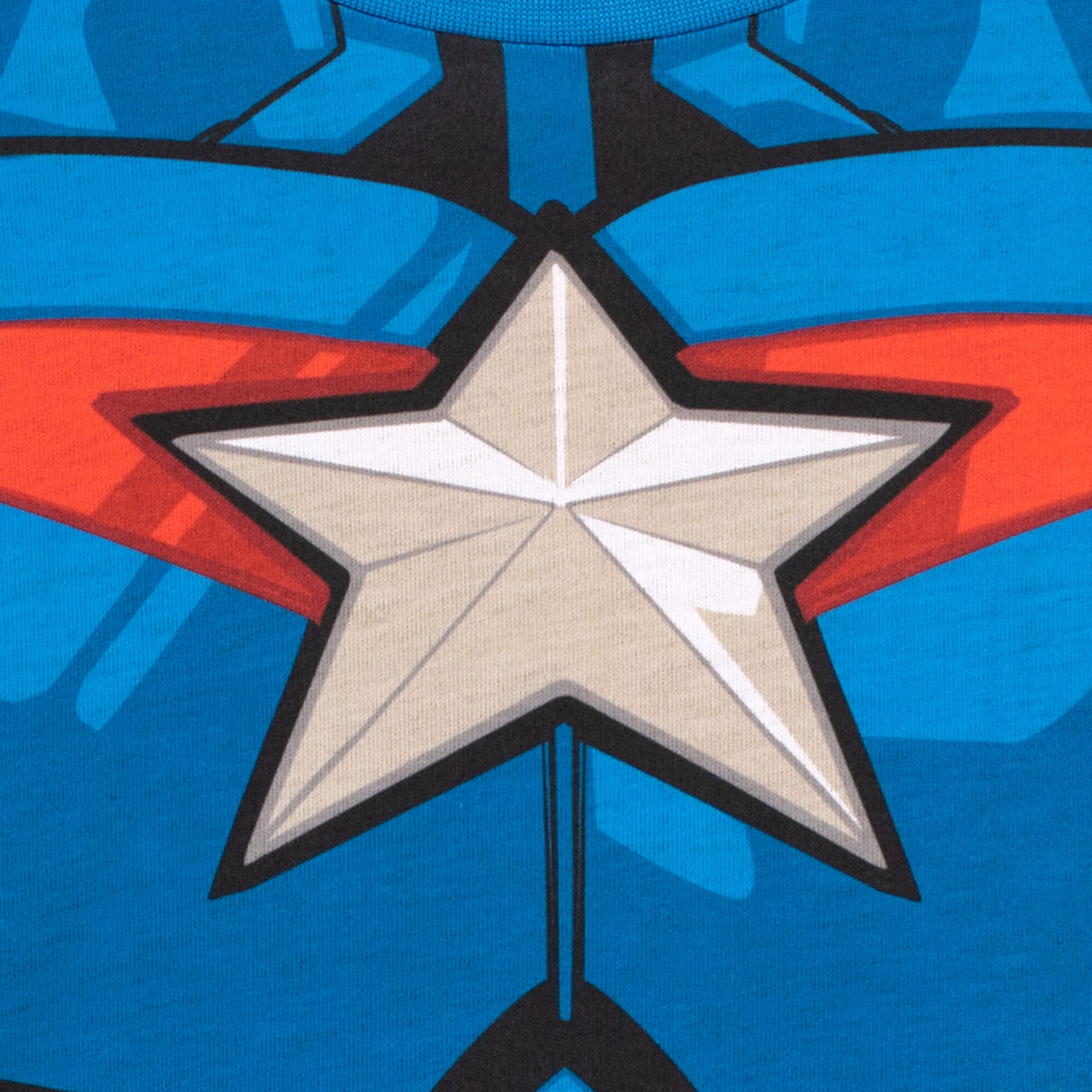Marvel Captain America Boys' Short Sleeve Pajama Set - Superhero Sleepwear for Kids - Perfect for Bedtime, Sleepovers & Comic-Themed Parties