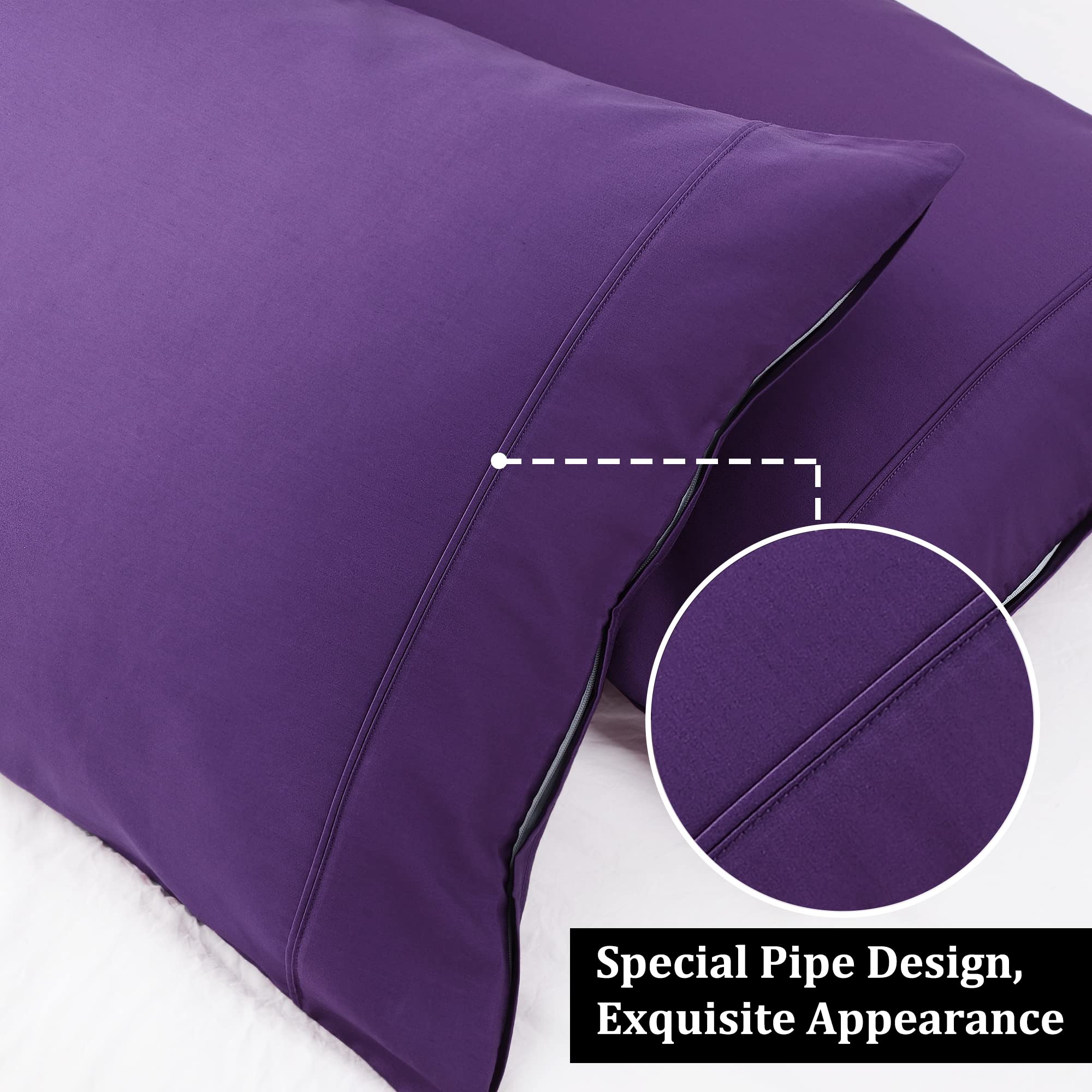 Premium PiccoCasa Grape Pillow Cases Set of 2 - 20