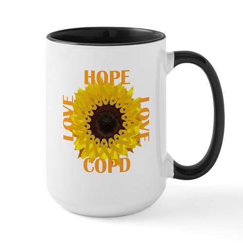 White/Black Inside - COPD Hope Sunflower Mugs