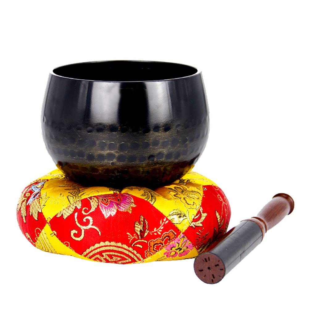 Tibetan Singing Bowl Set for Meditation & Yoga - Handcrafted Sound Bowl with Deep Resonance for Mindfulness, Stress Relief & Relaxation - Perfect for Home, Spa, Therapy & Spiritual Practices