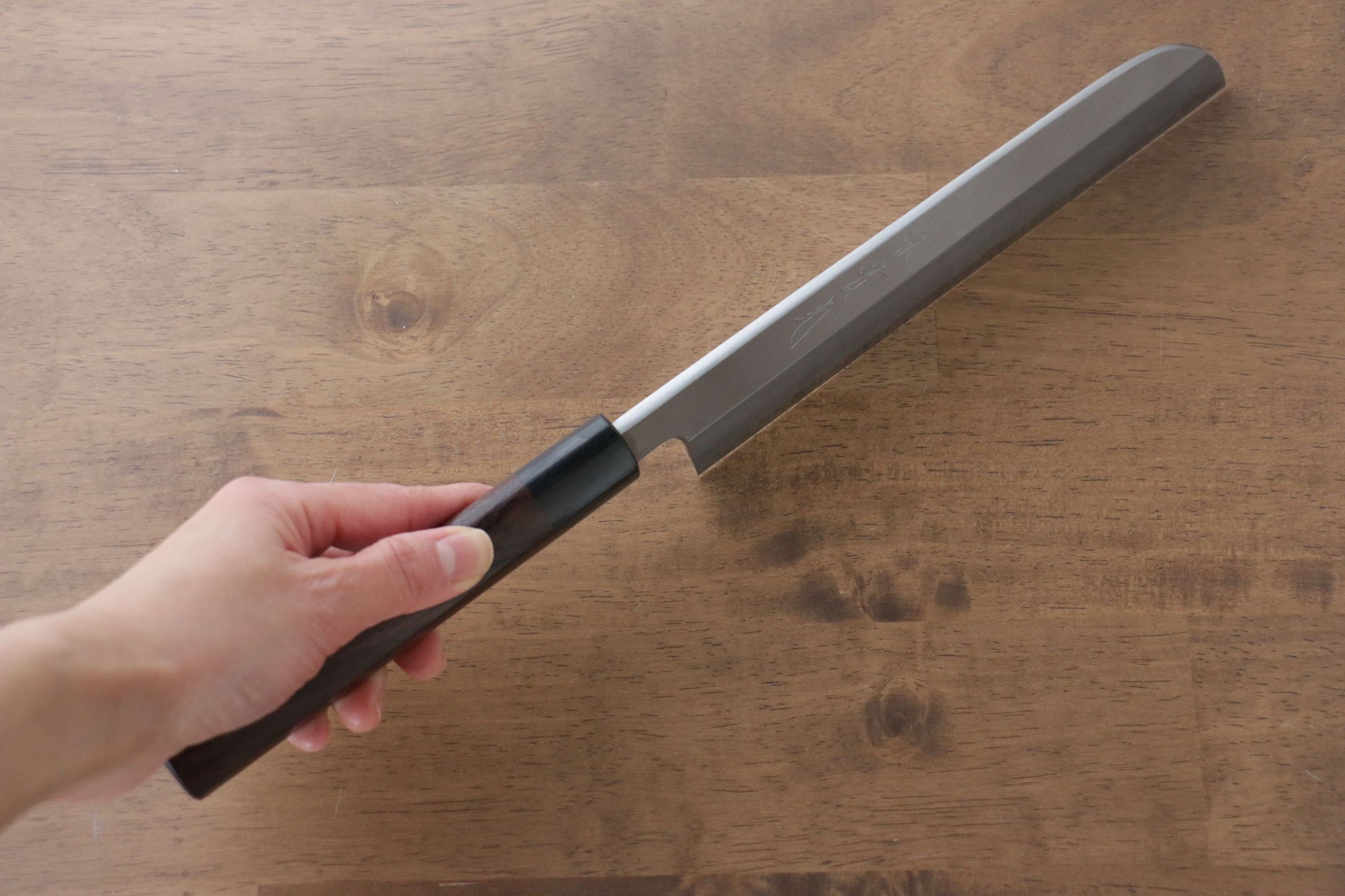 Premium Jikko White Steel No.2 Kamagata Usuba 210mm Japanese Chef Knife with Ebony Handle - Professional Sushi & Vegetable Cutting Tool for Home & Restaurant Use