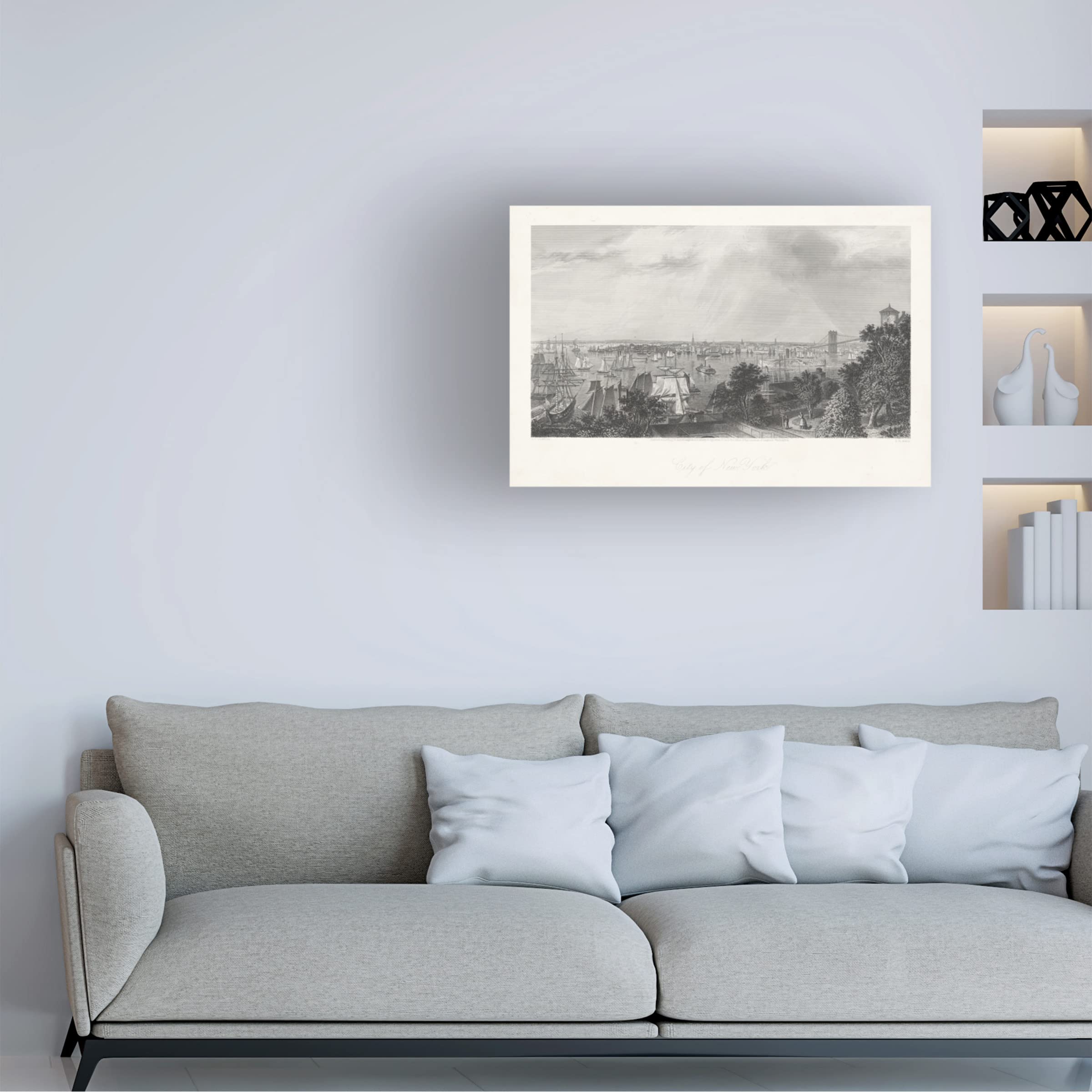Trademark Fine Art 'City of New York' Canvas Wall Art Print by William Cullen Bryant - Urban Decor for Living Room, Office & Modern Home
