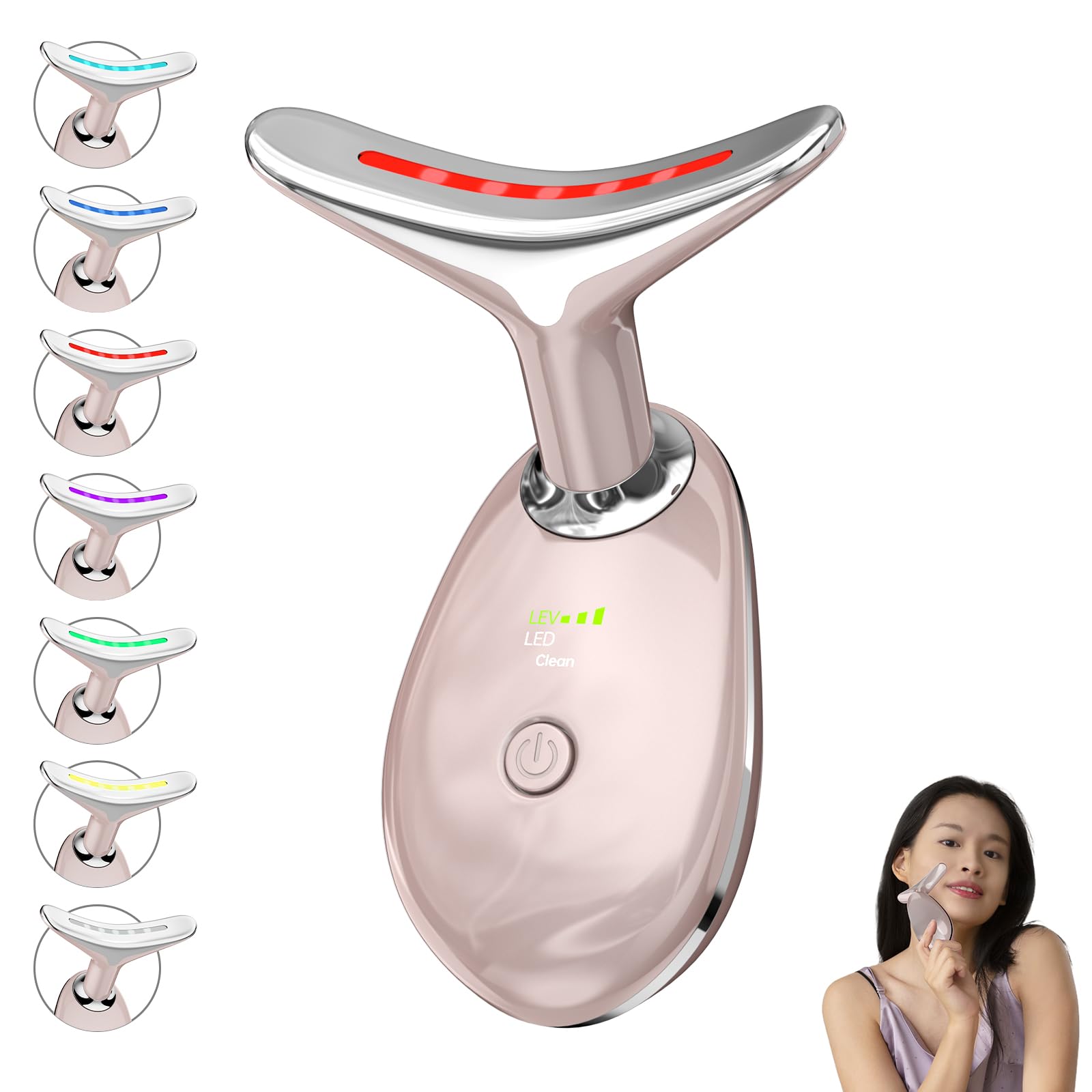 Floverkity LED Red Light Therapy Device for Face - At-Home Skin Care Tool with Anti-Aging Benefits | Perfect for Wrinkle Reduction, Acne Treatment & Glowing Skin