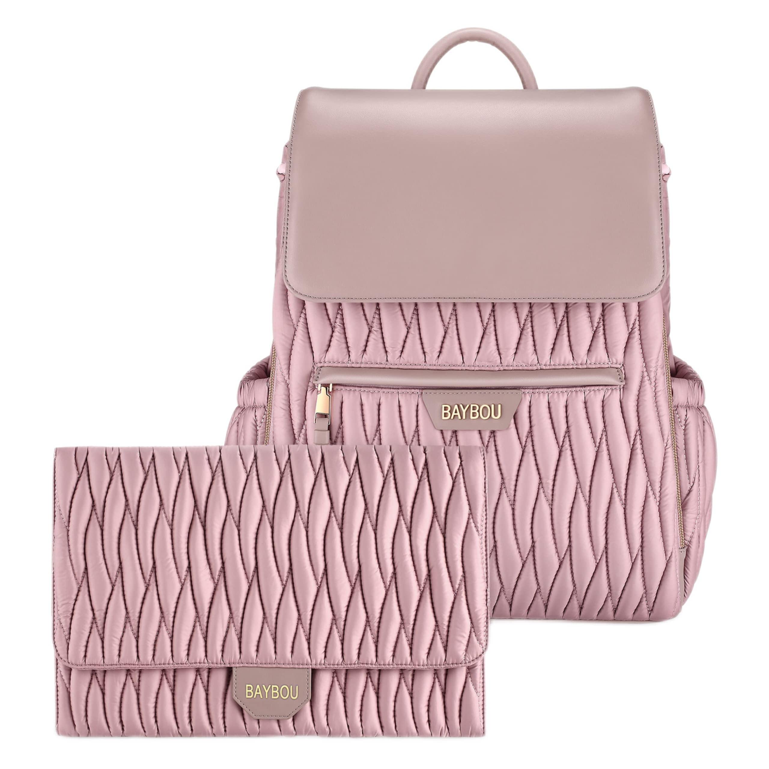 Large Waterproof Diaper Backpack with Changing Pad & Stroller Straps - Spacious Multifunctional Baby Travel Bag for Moms (Blush Pink) | Perfect for Daycare, Outings & Family Trips