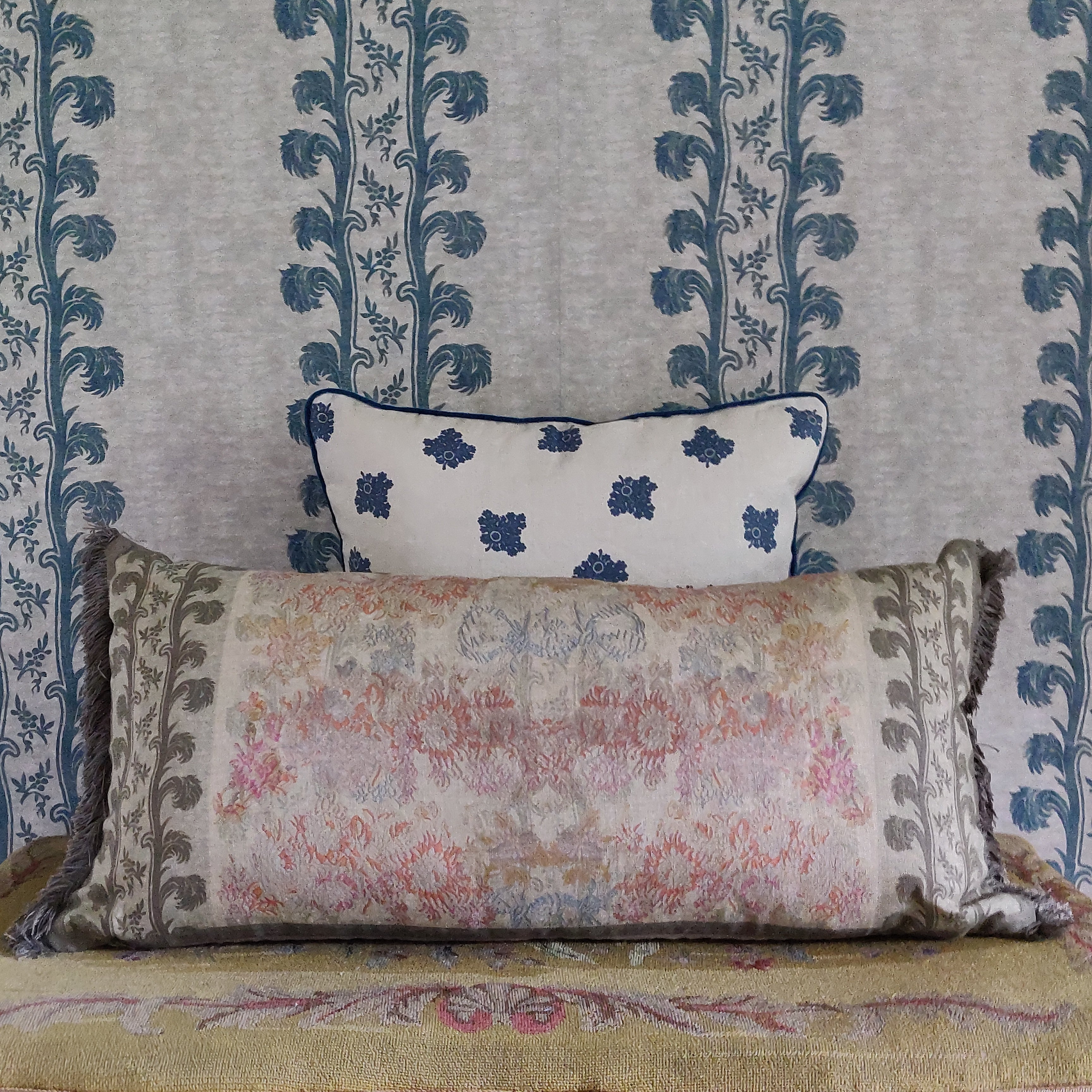 Premium Wherwell Cushion with Rose Fringe - 78cm x 38cm Soft Throw Pillow for Sofa, Bed & Home Decor