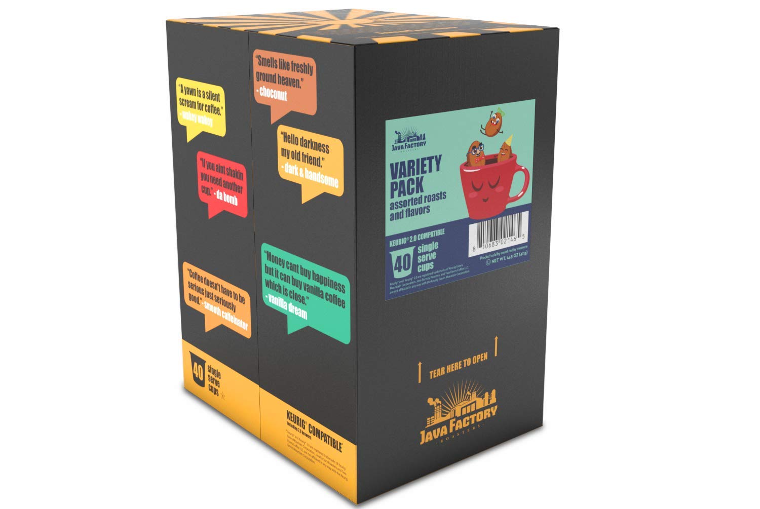 Premium Assorted Variety Pack Coffee Pods - Compatible with Keurig K-Cup Brewers (40 Count) - Perfect for Home, Office & Breakfast Use