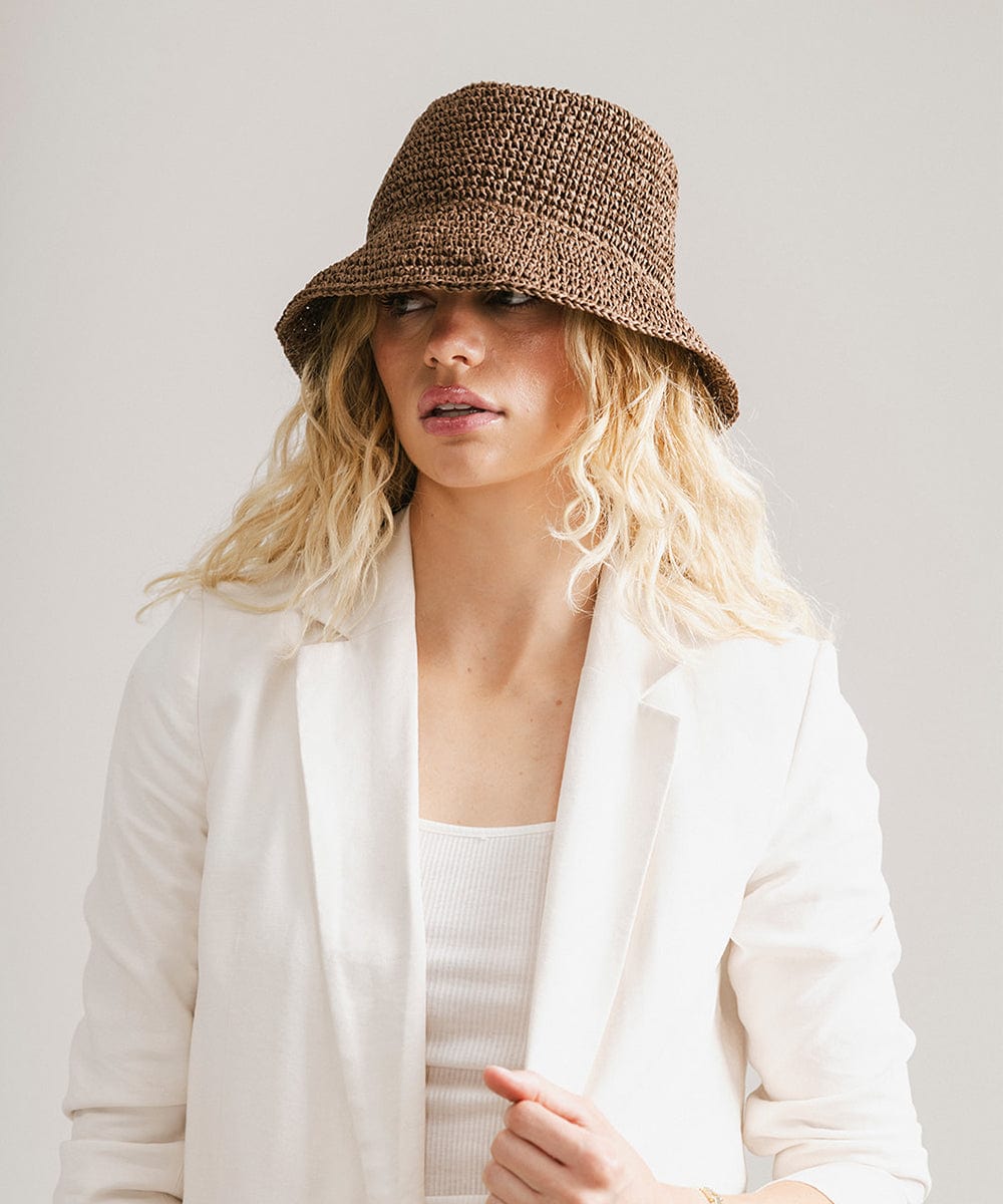 Crochet Packable Bucket Hat for Women - Breathable Summer Sun Hat with Wide Brim - Perfect for Beach, Travel, and Outdoor Activities