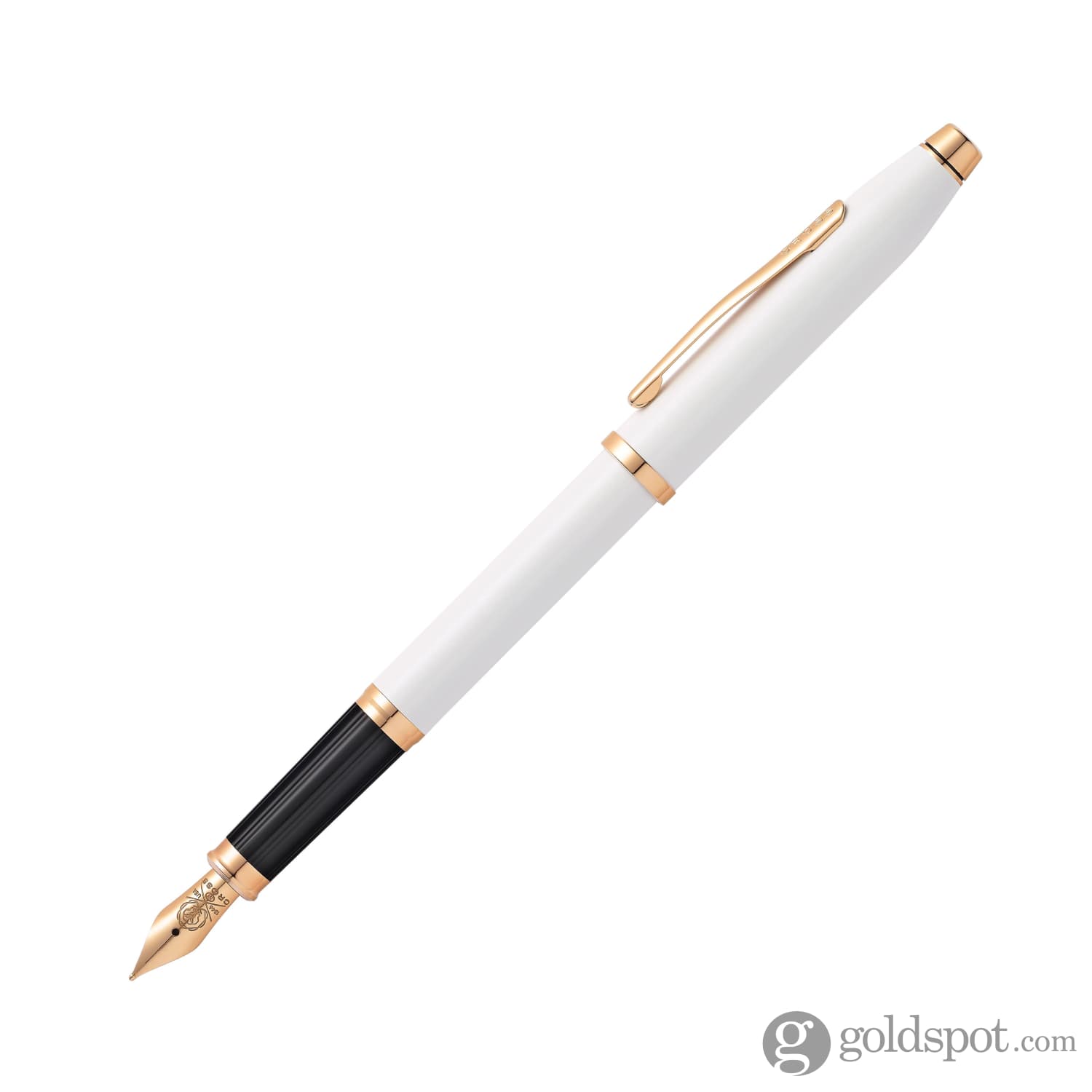 Cross Century II Fountain Pen - Pearlescent White Lacquer with Rose Gold Trim | Luxury Writing Instrument for Professionals, Gift for Graduation & Business