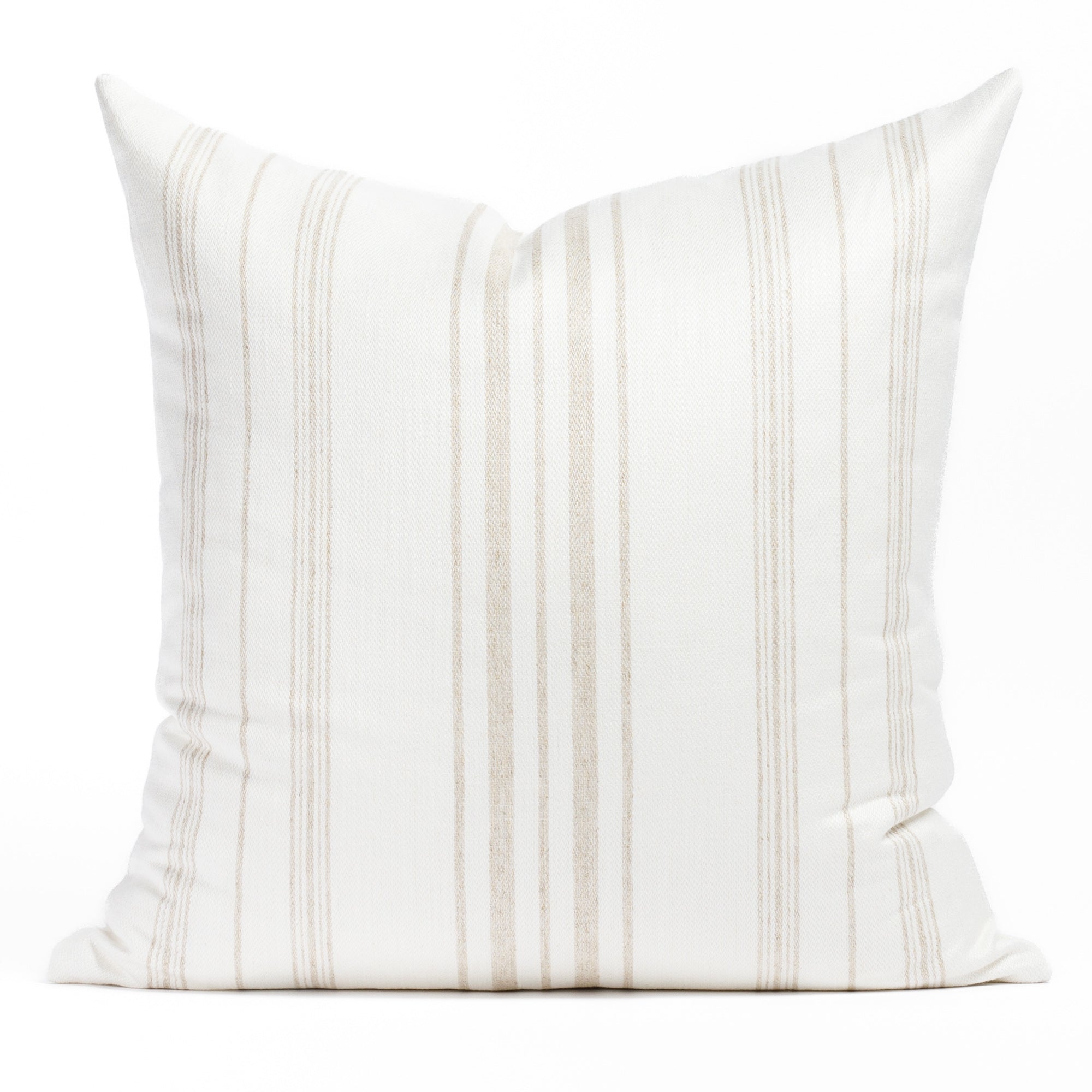 Collins Stripe 24x24 Decorative Throw Pillow Cover - Soft Parchment Linen Cushion for Sofa, Bed & Home Decor - Perfect for Living Room, Bedroom & Cozy Spaces