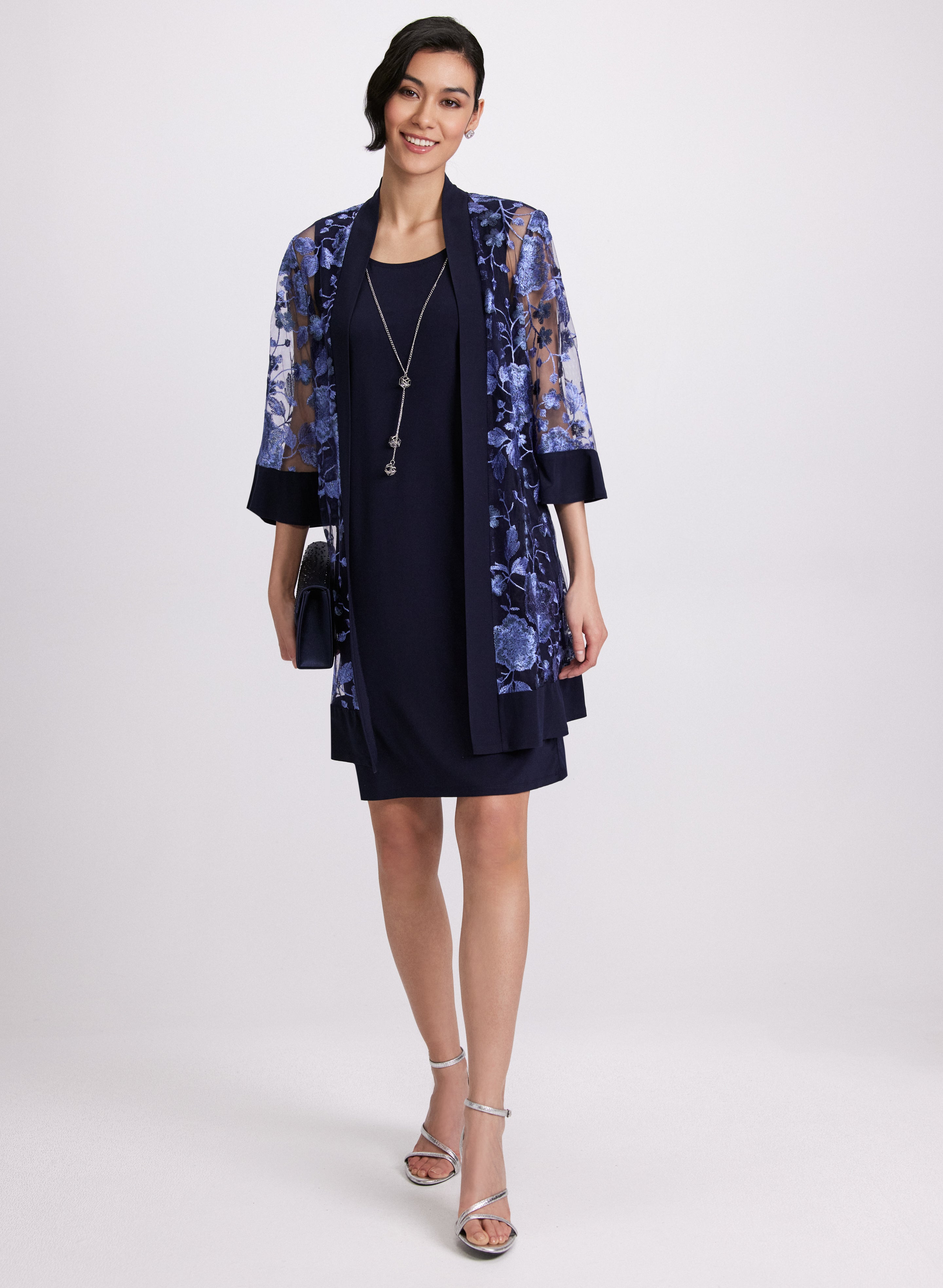 Floral Embroidered Jacket & Dress Set for Women - Elegant Spring Outfits, Boho Chic Fashion for Parties & Weddings