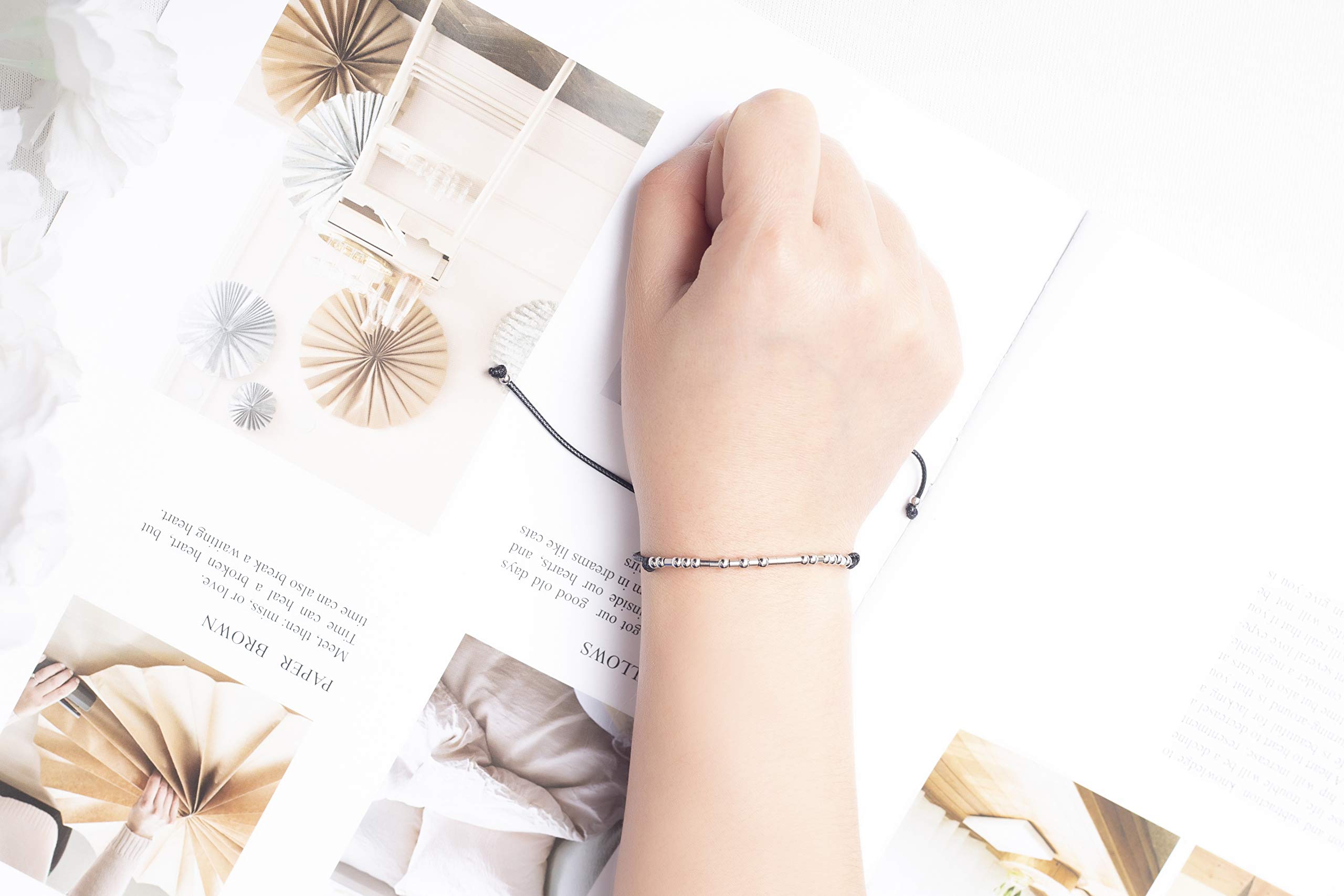 Morse Code Bracelet for Women - Inspirational Jewelry Gift for Her, Best Friend, Birthday, Graduation - Perfect for Daily Wear, Special Occasions & Meaningful Surprises
