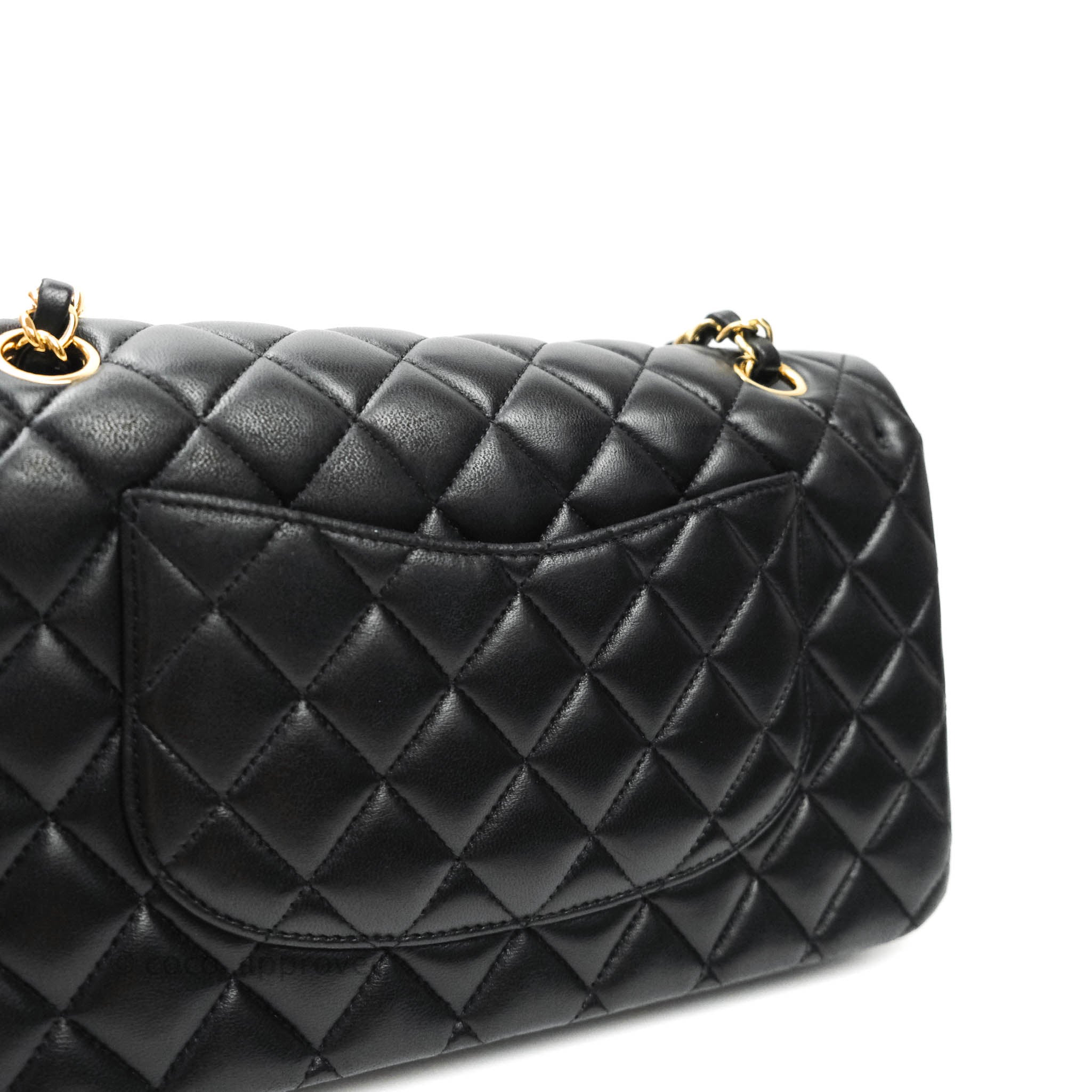 Chanel Classic Medium Double Flap Bag Black Lambskin Gold Hardware - Luxury Designer Handbag for Women, Perfect for Evening Events & Special Occasions