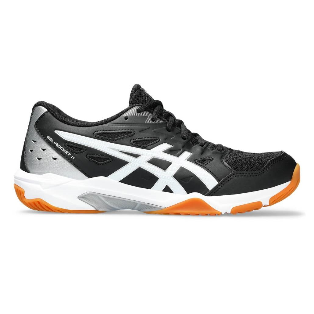 ASICS Gel Rocket 11 Women's Volleyball Shoes - Lightweight Indoor Court Shoes for Badminton, Squash & Tennis (Black/Silver) | Perfect for Gym Training & Competitive Sports