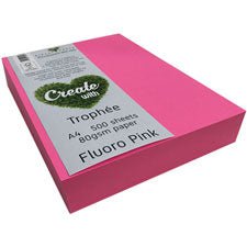 Premium A4 80gsm Fluorescent Pink Copy Paper - 500 Sheets Pack for Office, School, Crafting & DIY Projects
