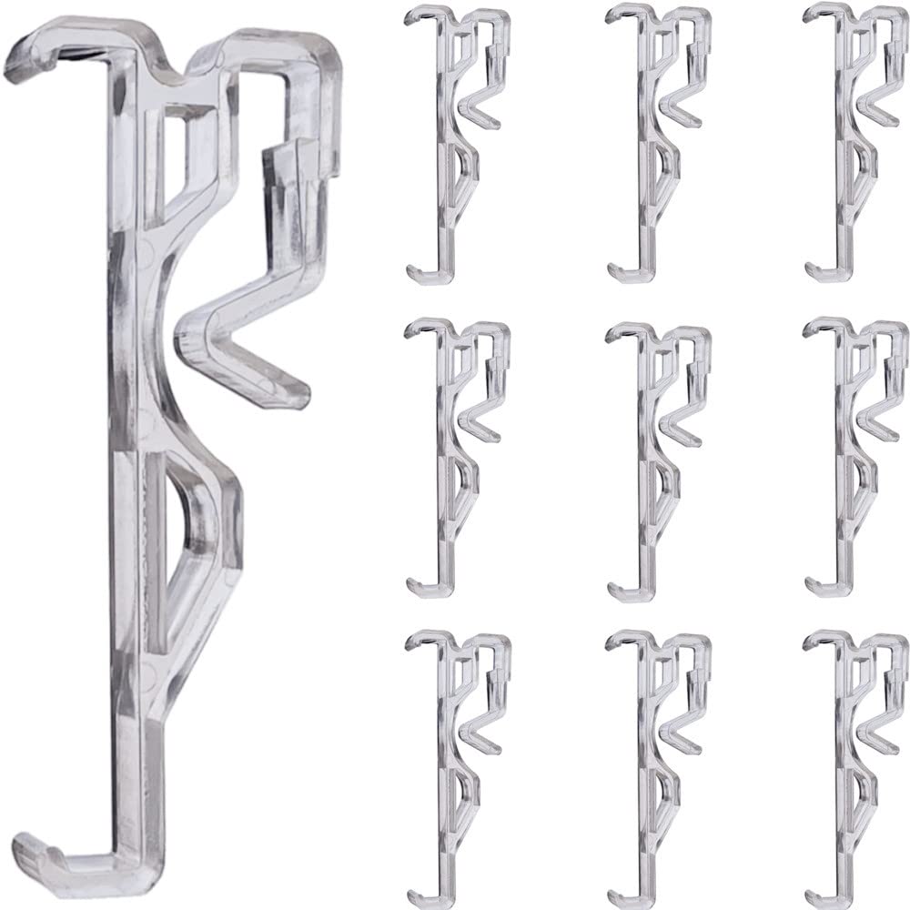 10pcs Clear Plastic Valance Clips 2.5inch - Hidden Retainer Holder Clips for Window Blinds Valance, Compatible with Horizontal Faux & Wood Blinds - Perfect for Home, Office & Curtain Installation