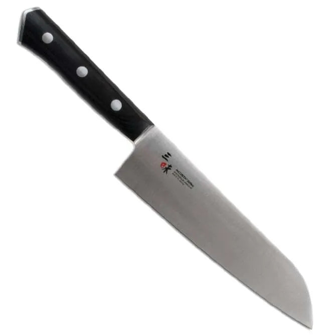 Premium Zanmai Santoku Knife 7 Inch (180mm) - Japanese High-Carbon Stainless Steel Kitchen Knife for Professional Chefs & Home Cooking - Perfect for Slicing, Dicing & Mincing Vegetables, Meat & Fish