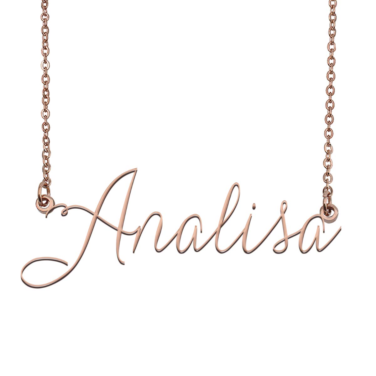 Personalized Rose Gold Name Necklace - Custom Name Plate Necklace with Engraved Name Tag - Perfect for Birthdays, Anniversaries, Gifts & Everyday Wear