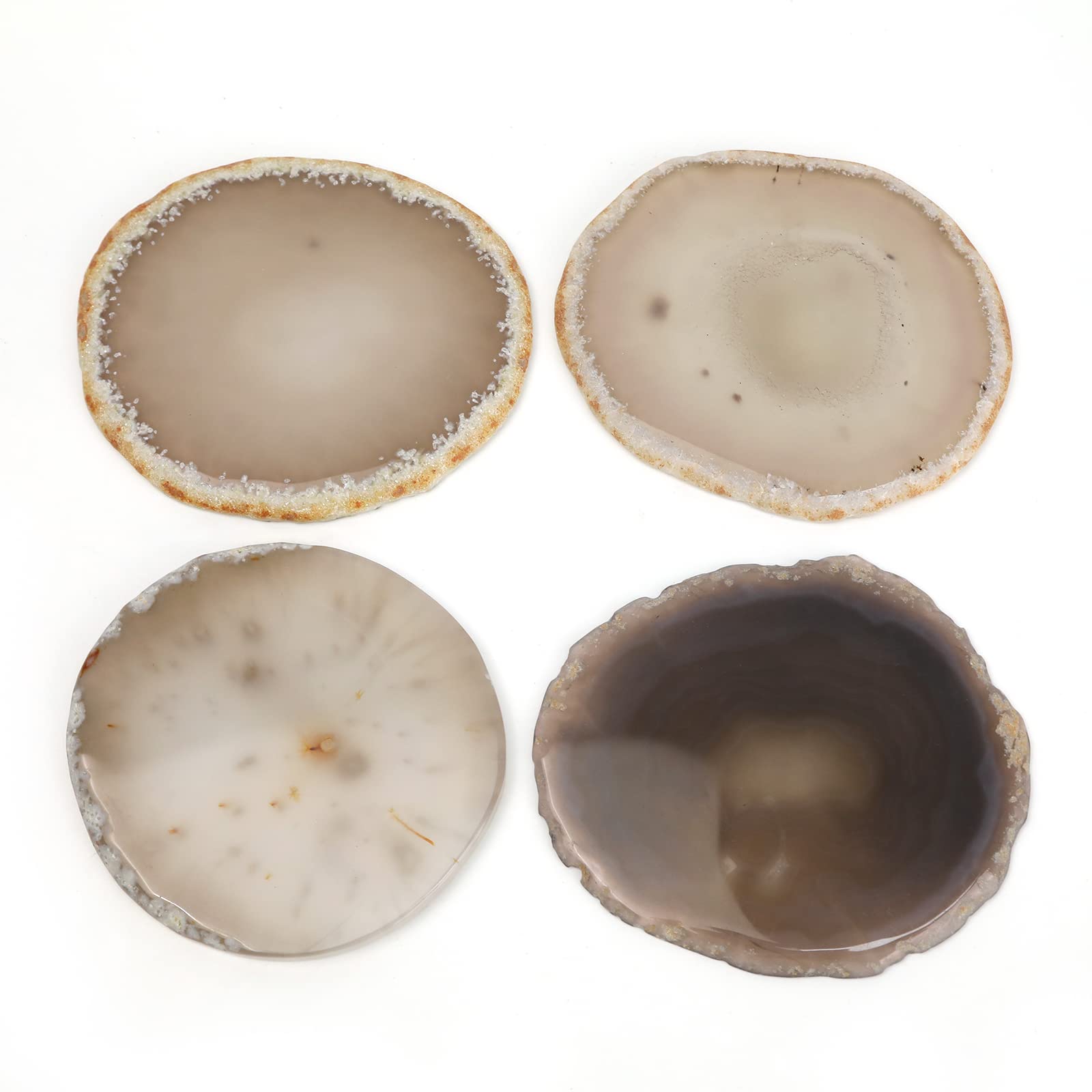 Natural Agate Coasters Set of 4 - 3.5-4