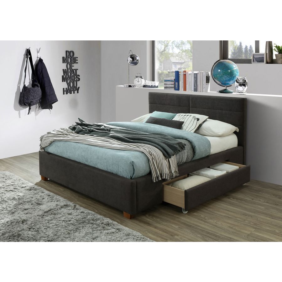 Platform Queen Storage Bed - Emilio Modern Bed Frame with Underbed Drawers for Extra Space | Perfect for Small Bedrooms, Guest Rooms & Dorm Organization