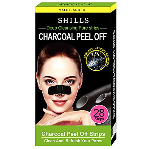 SHILLS Purifying Pore Nose Strips - Deep Cleansing Blackhead Remover for Face & Nose - 28 Count Pack - Non-Comedogenic & Oil Free - Suitable for All Skin Types - Perfect for Daily Skincare Routine & Deep Pore Cleansing
