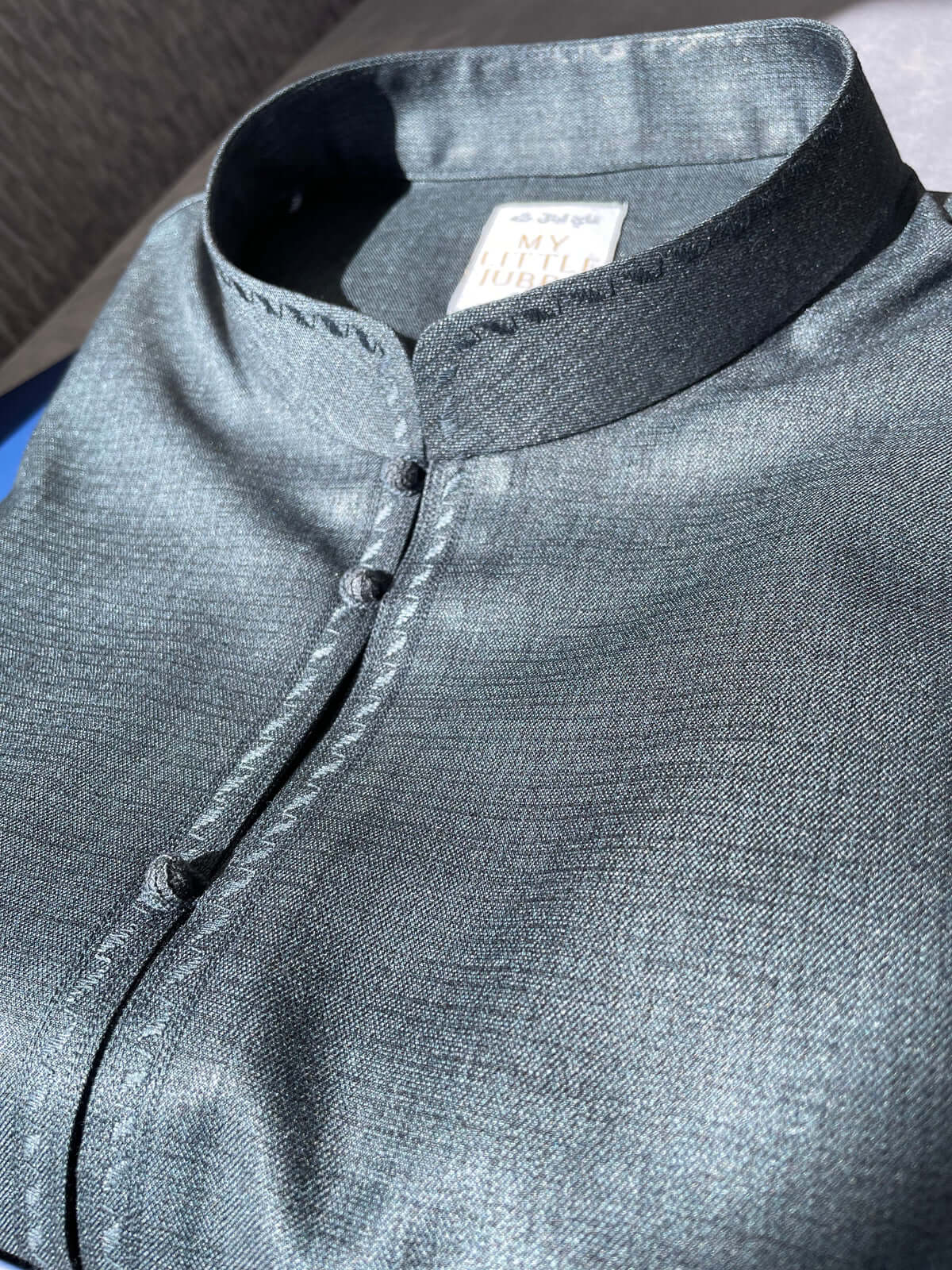 Premium Men's Teal Cashmere Wool Bahraini Thobe - Soft & Luxurious Traditional Arabic Robe for Comfort & Style - Perfect for Weddings, Eid, and Special Occasions