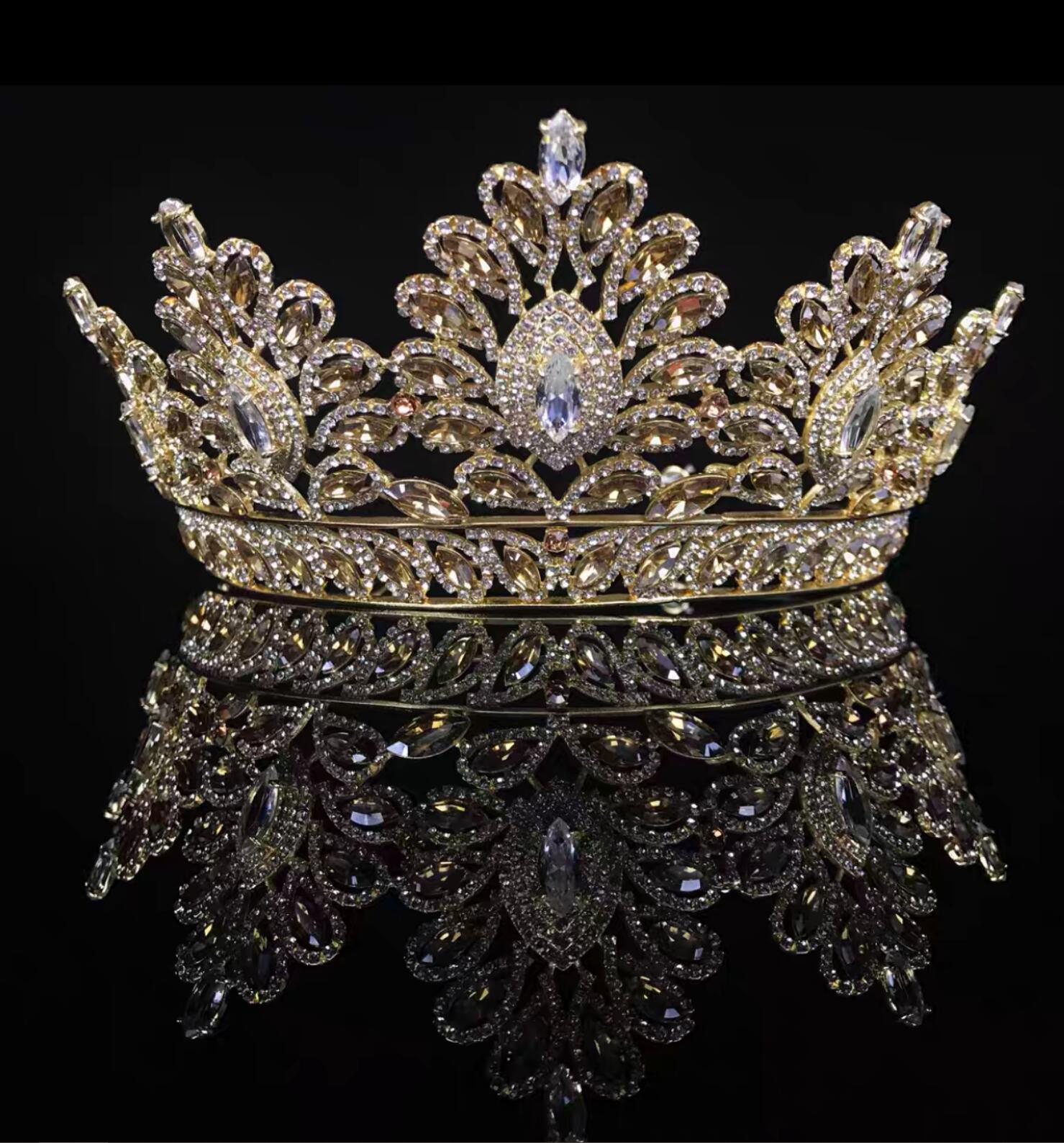 Luxury Wedding Crown Tiara - Gold & Silver Bridal Headpiece for Bride, Princess, Prom, Quinceañera, Pageant & Special Occasions