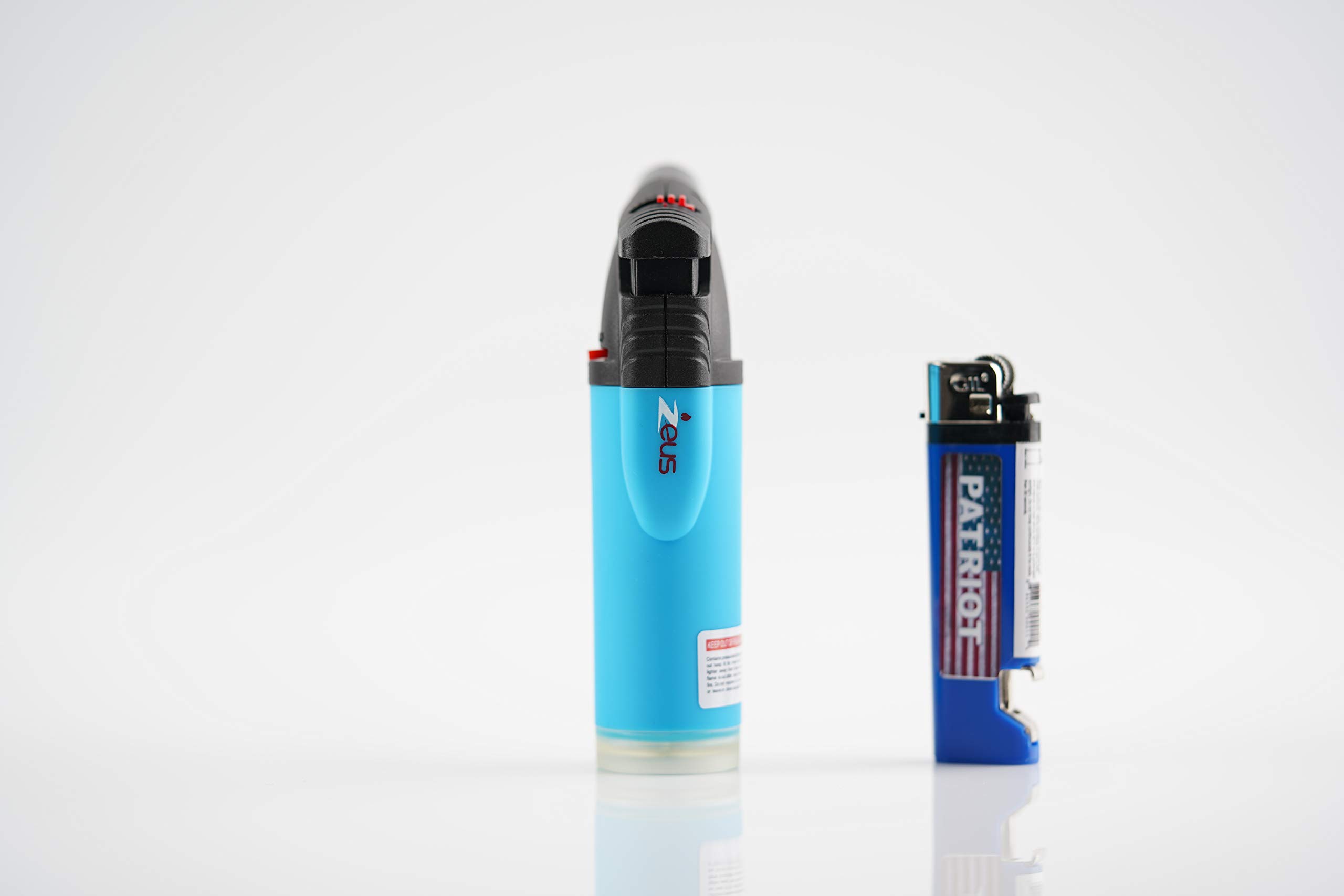 Newport Zeus Adjustable Jet Torch Lighter & Patriot Disposable Lighter 2-Pack Bundle - Blue Flame Windproof Lighters for Cigars, Camping, BBQ, and Outdoor Use