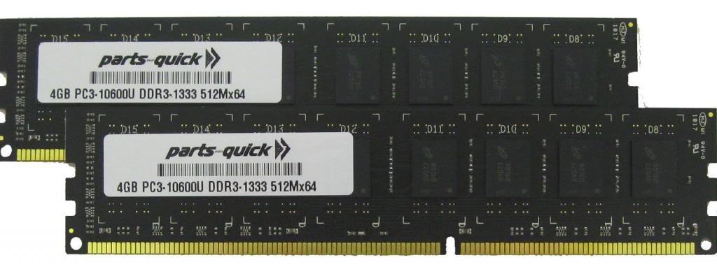 8GB (2x4GB) DDR3 RAM Memory Upgrade Kit for ASUS M5A78L-M USB3 Motherboard - PC3-10600 1333MHz DIMM Desktop Memory by PARTS-QUICK - Perfect for Gaming, Office Work & PC Performance Upgrade