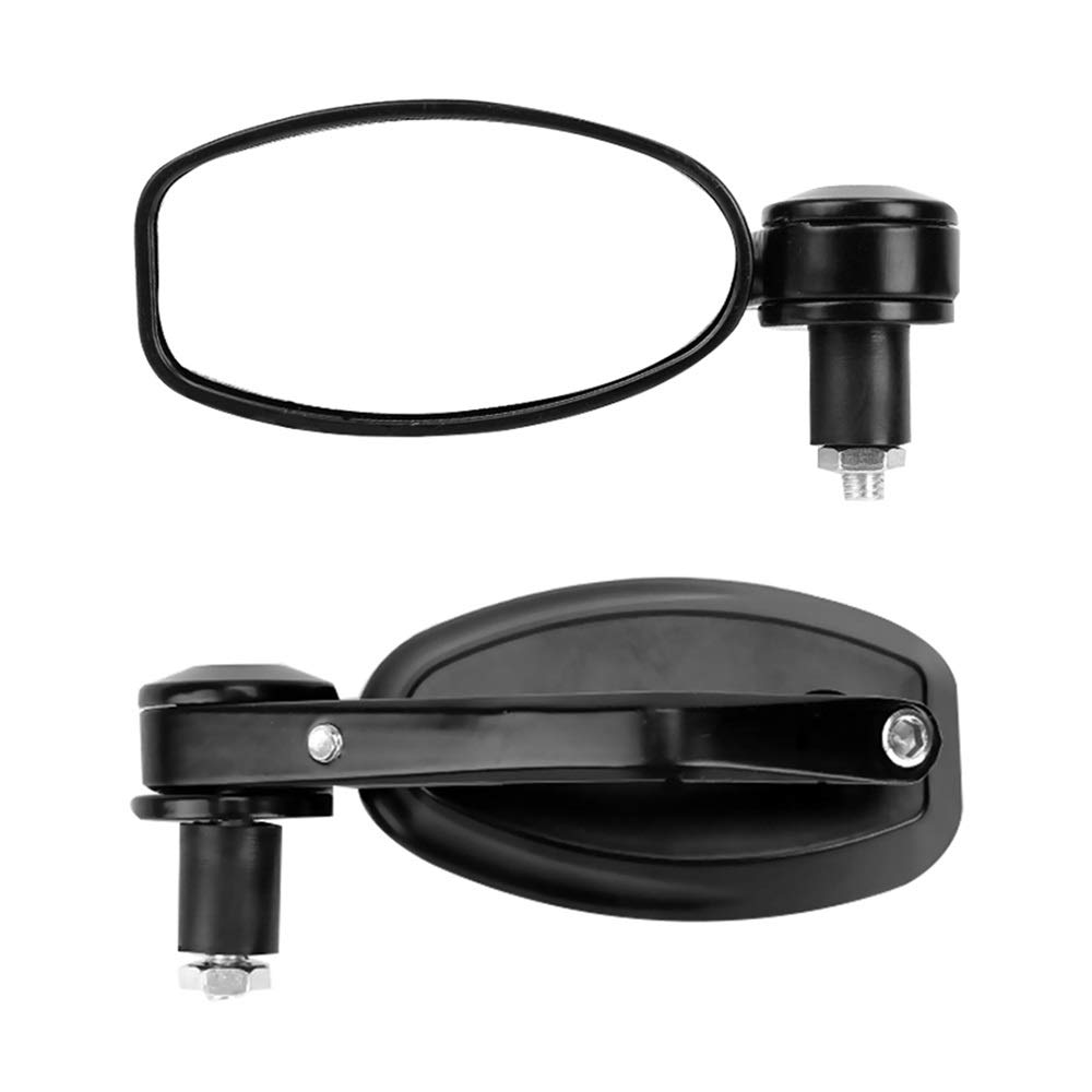Haoyuce Adjustable Angle Motorcycle Rear View Mirror - Black Handlebar Mount Side Mirror for Motorbike & Electrocar - Enhanced Safety for Night Riding & Urban Commuting