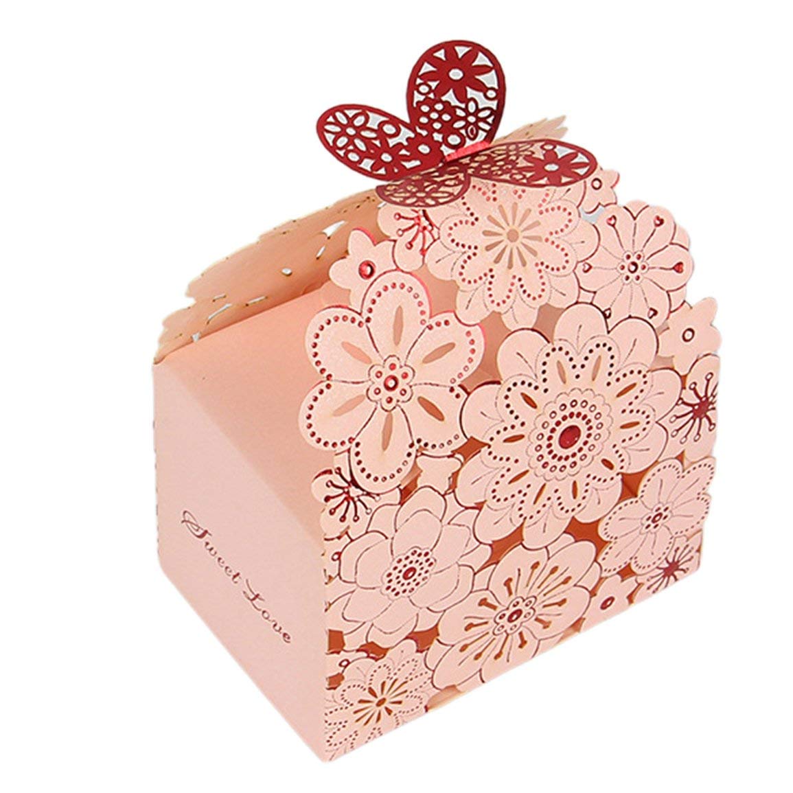 Elegant Hollow European-Style Wedding Candy Box - Butterfly & Flower Design for Bridal Showers, Baby Showers & Party Favors