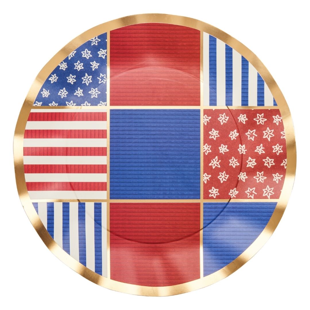 Wavy Dinner Plate Set - Americana Style (8-Piece Pack) - Perfect for Family Dinners, Parties & Holiday Gatherings