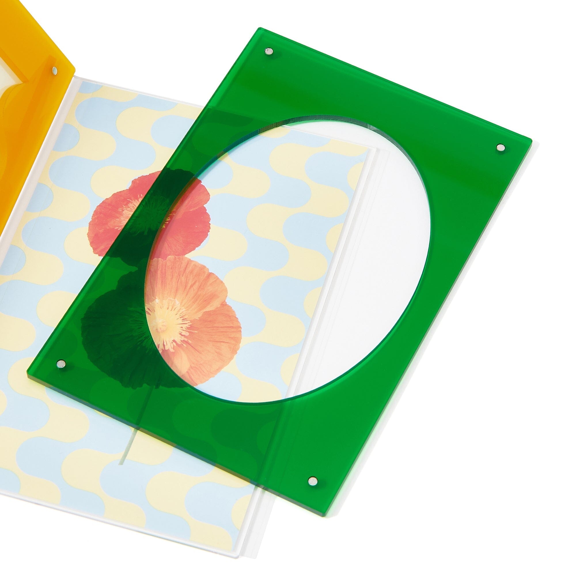 Vibrant Yellow and Green Acrylic Picture Frame - Perfect for Wall Decor, Photo Displays, and Home Office Aesthetics