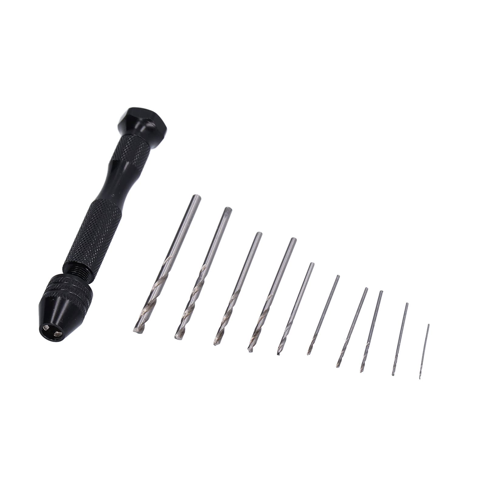 Walfront 11Pcs HSS Aluminum Alloy Pin Vise Drill Bits Set - Mini Twist Drills for Walnut, Amber, Beads & Beeswax - Perfect for Jewelry Making, Wood Carving & DIY Craft Projects