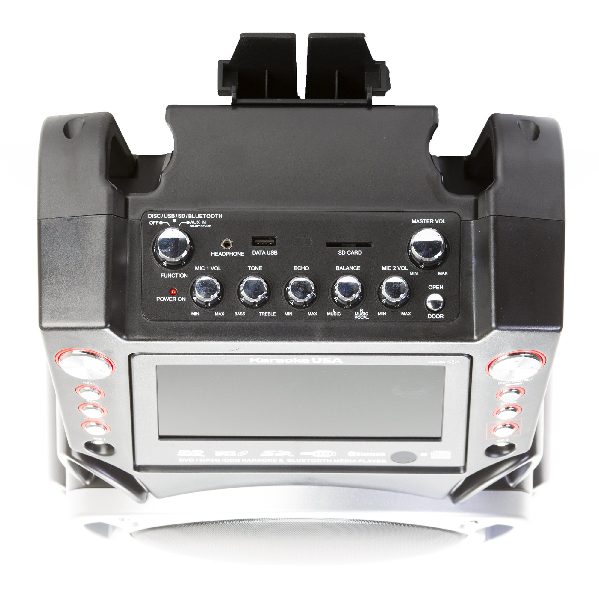 Karaoke USA GF845 Complete Karaoke System with 2 Wireless Microphones, Remote Control & 7