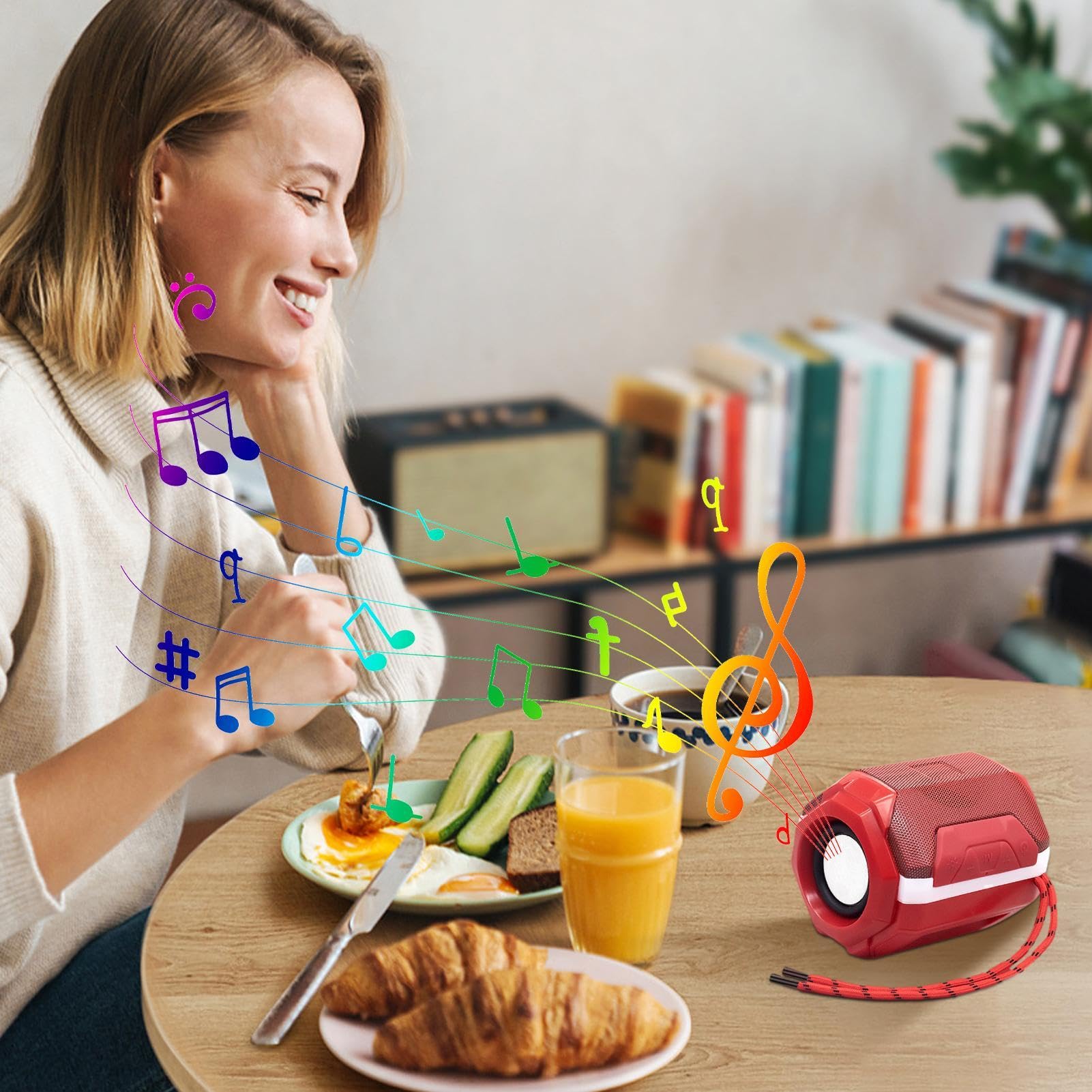 Wireless Home Stereo Speakers - Portable Outdoor Bluetooth Speaker with Loud Sound for Open-Air Activities, Travel, Parties, and Camping