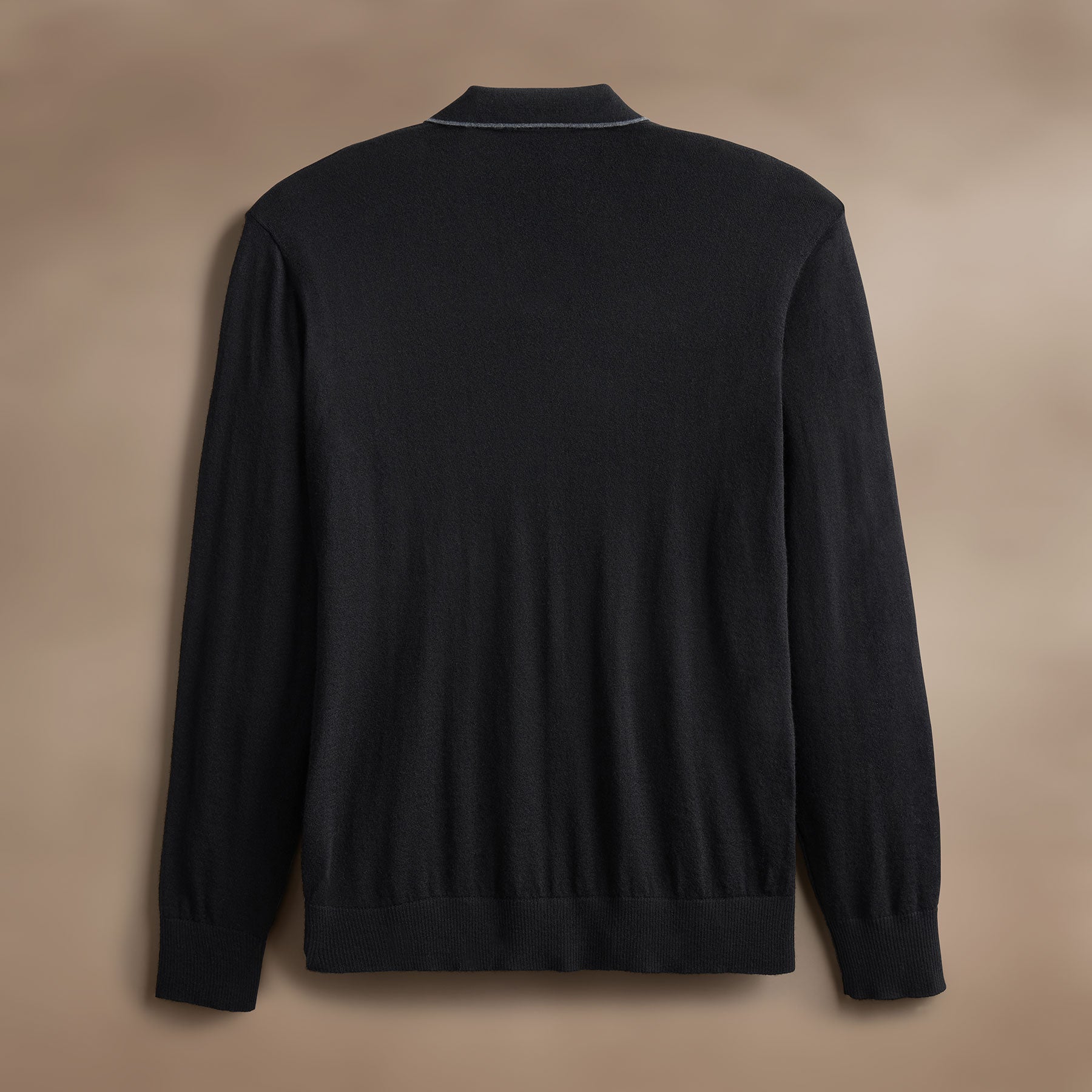 Premium Ultrafine Cashmere Tipped Open Polo Shirt for Men - Soft & Breathable Black/Charcoal Knit Top - Perfect for Business Casual & Smart Office Wear